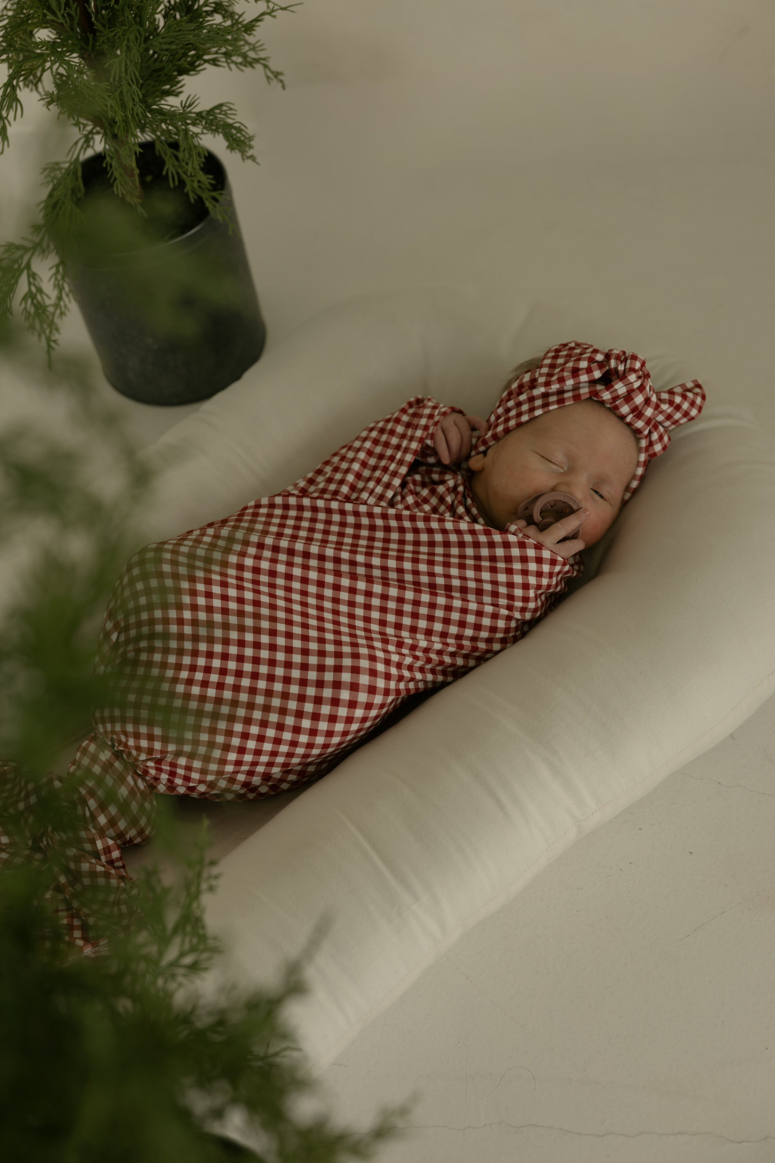 Bamboo Swaddle | Red Gingham
