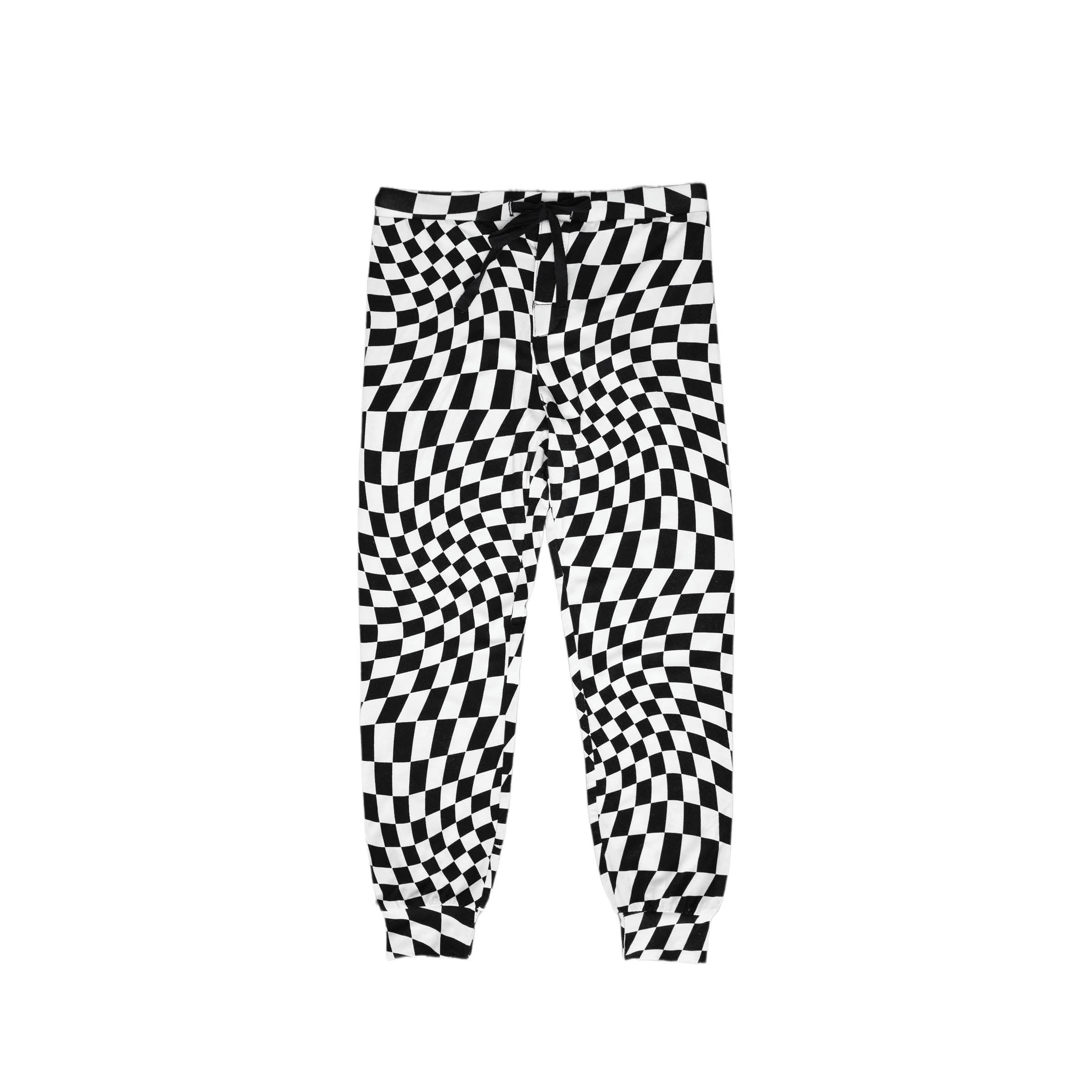 B&W Wavy Checker | Boy's Jogger