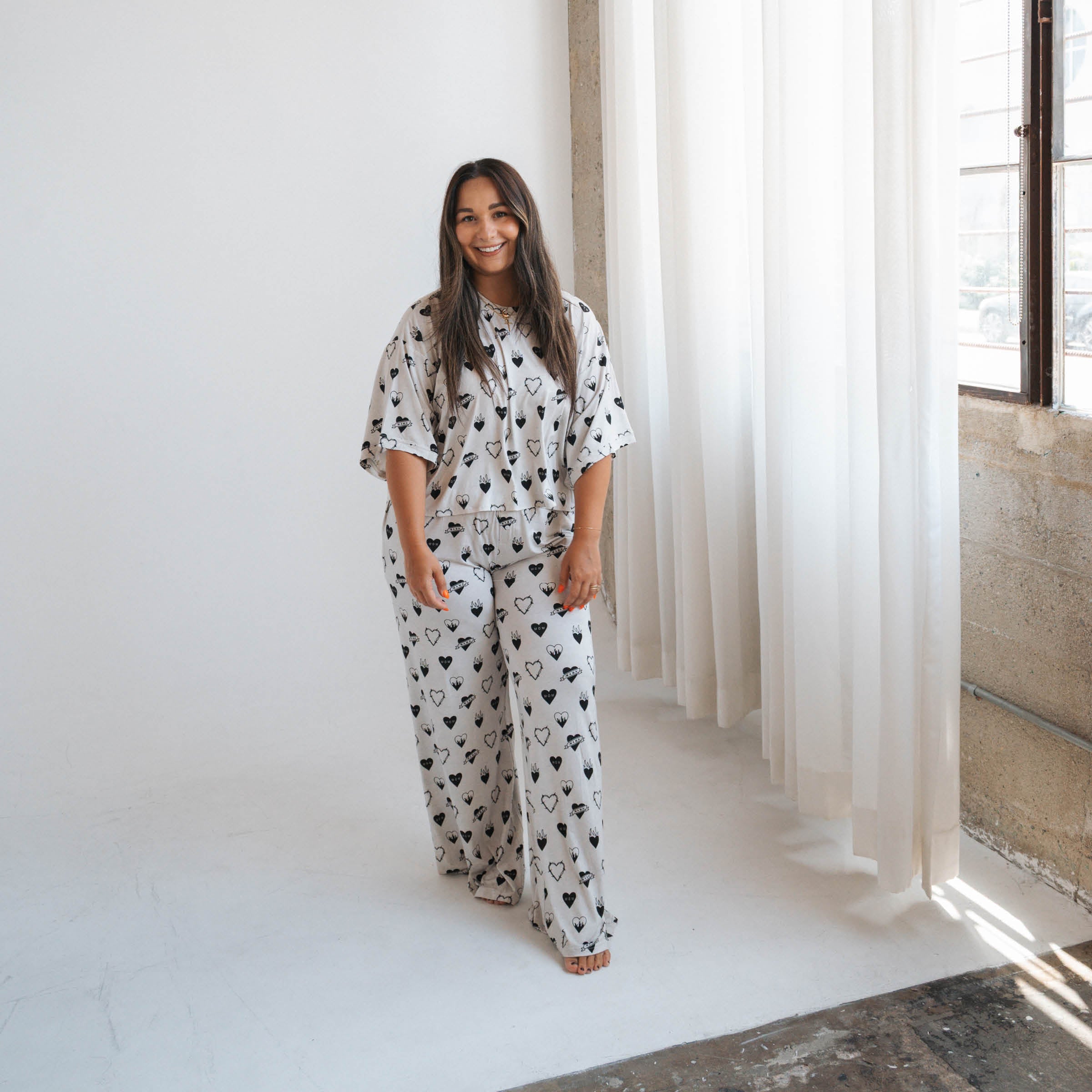 Tattoo Heart Heather Grey | Women's Cropped Boxy Top