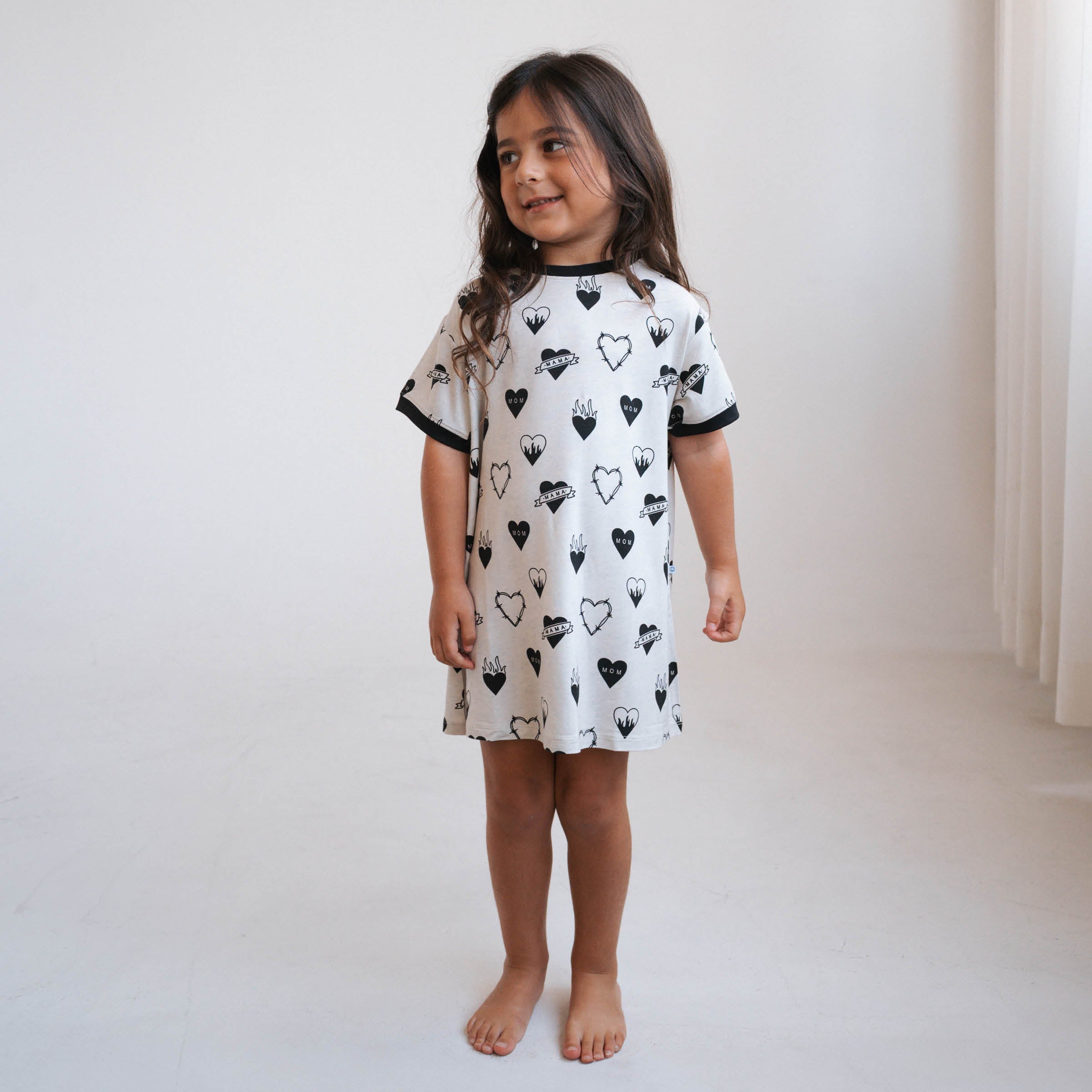 Tattoo Heart Heather Grey | T-Shirt Dress