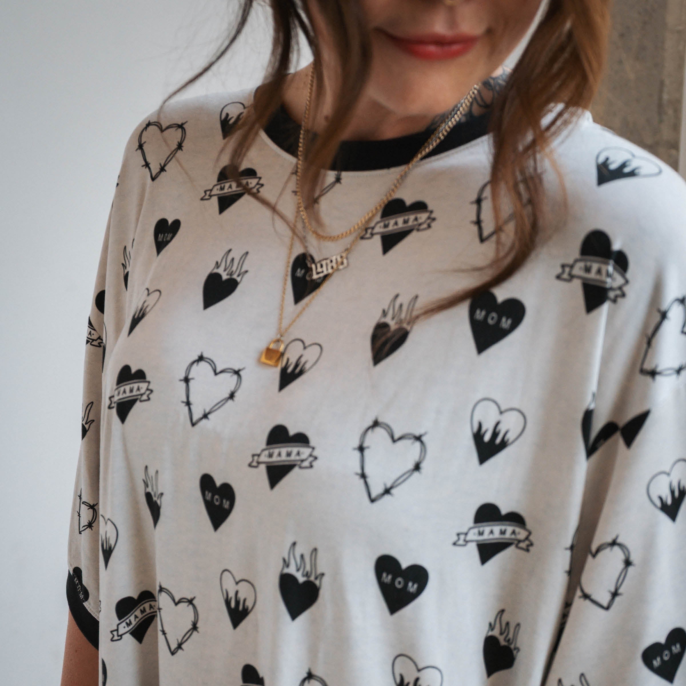 Tattoo Heart Heather Grey | Women's T-Shirt Dress