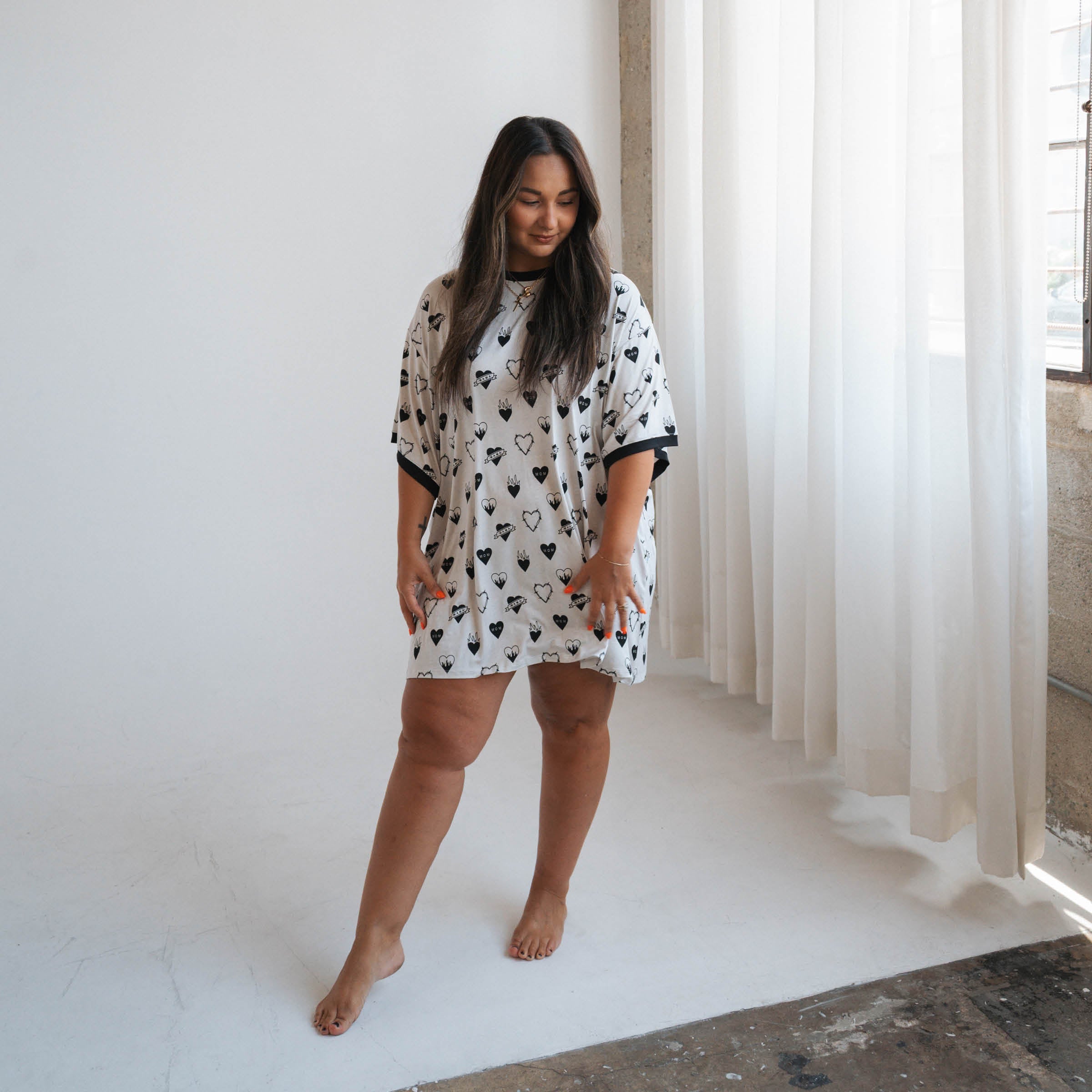 Tattoo Heart Heather Grey | Women's T-Shirt Dress