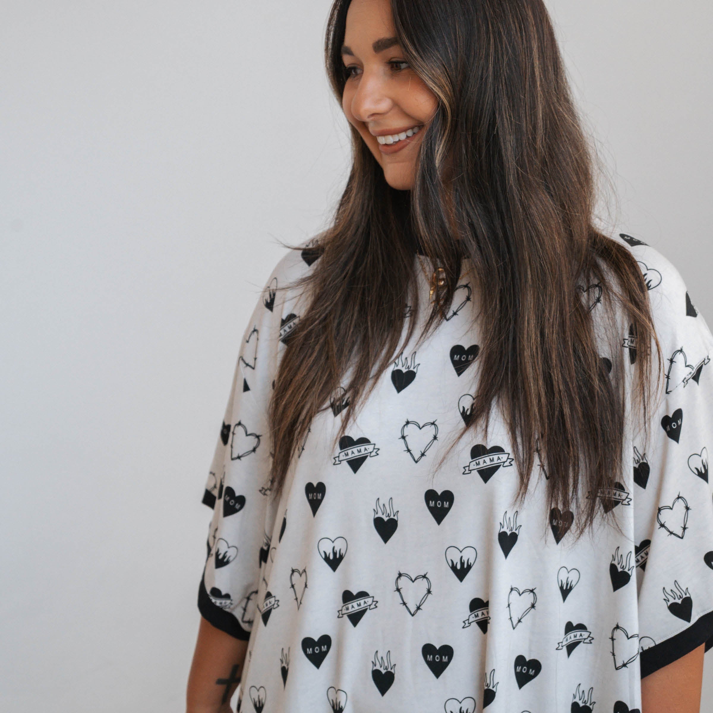Tattoo Heart Heather Grey | Women's T-Shirt Dress