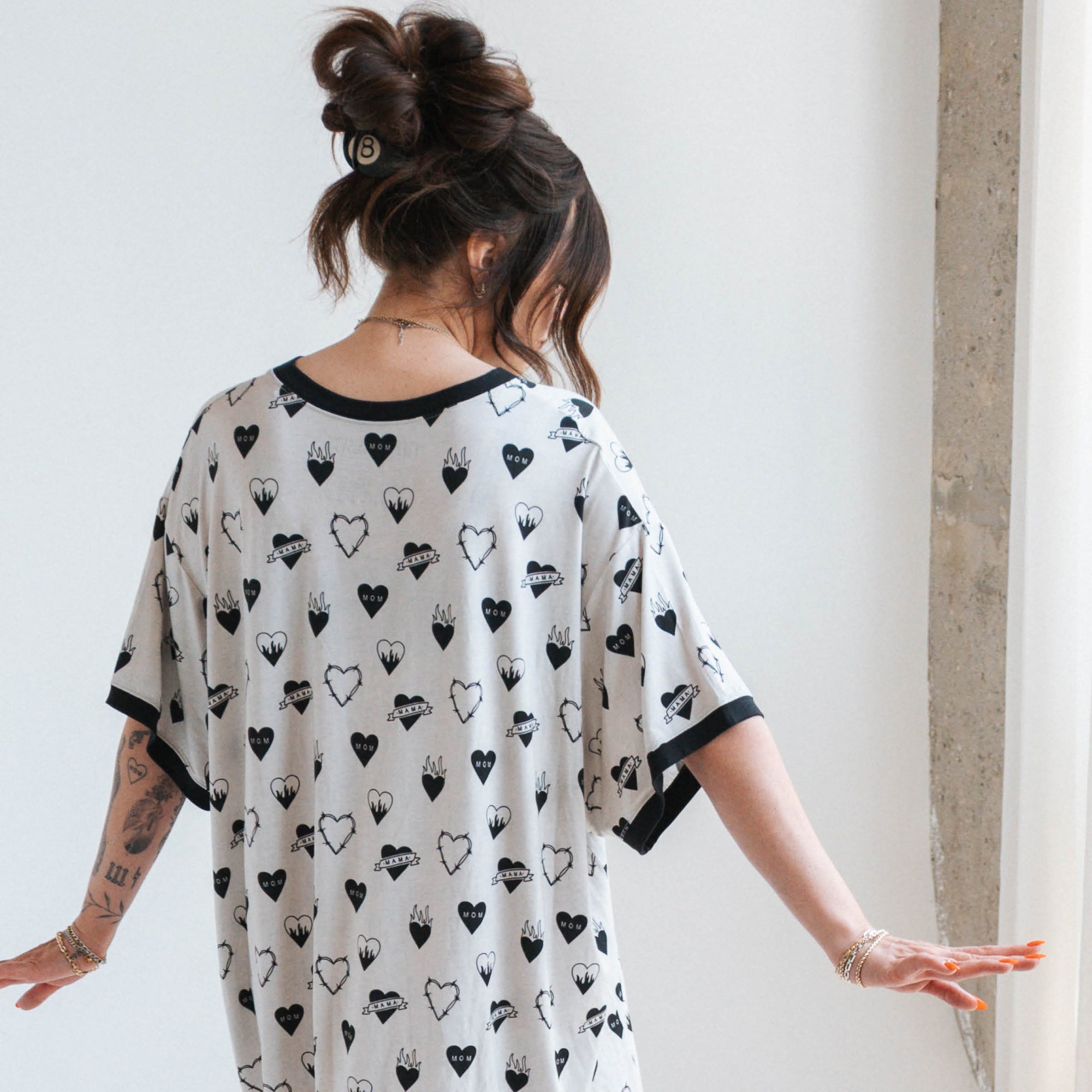 Tattoo Heart Heather Grey | Women's T-Shirt Dress