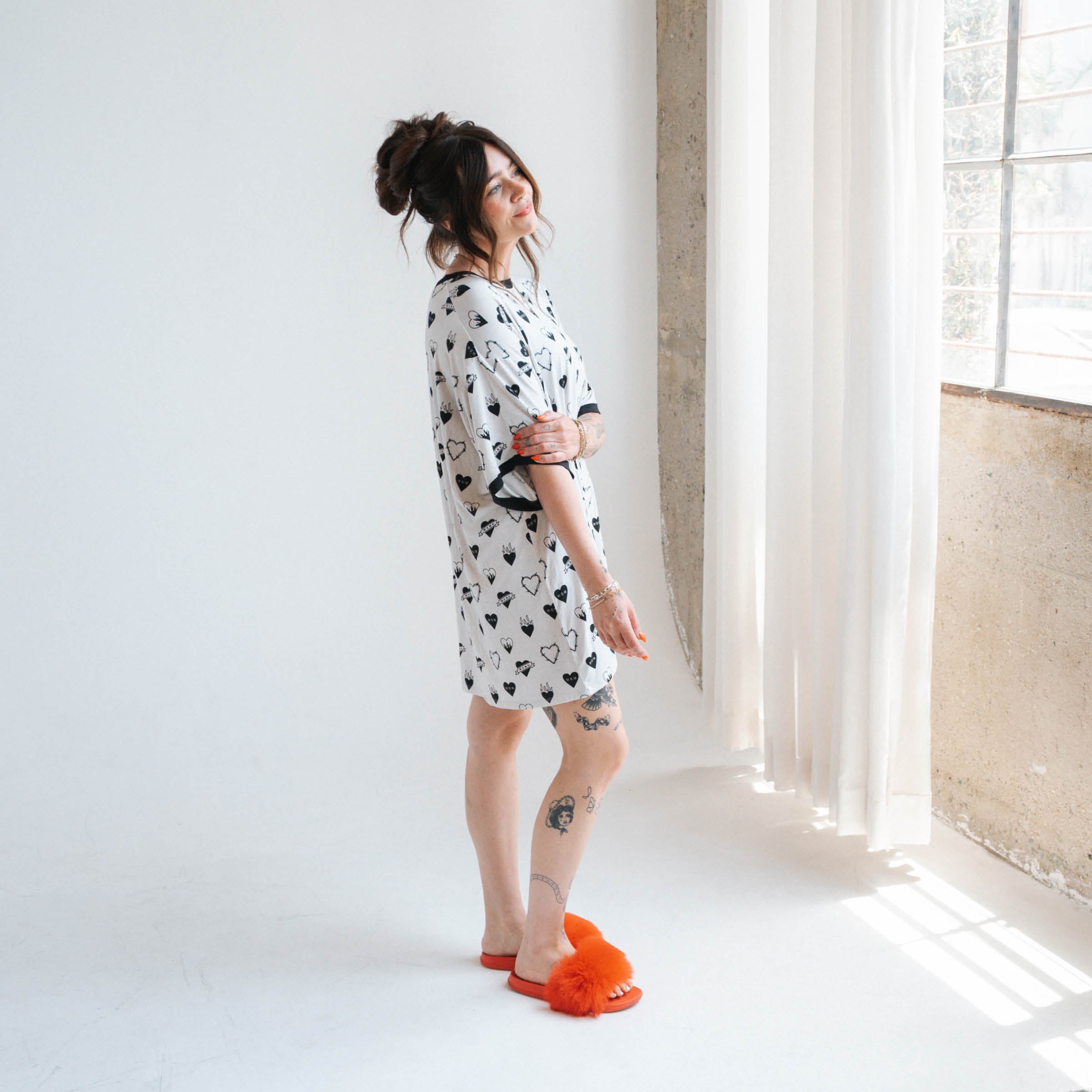 Tattoo Heart Heather Grey | Women's T-Shirt Dress