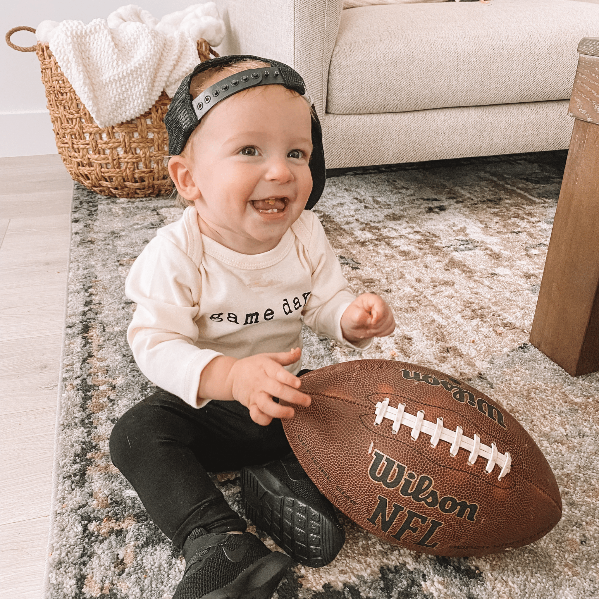 Game Day Organic Cotton Baby Bodysuit Long Sleeve