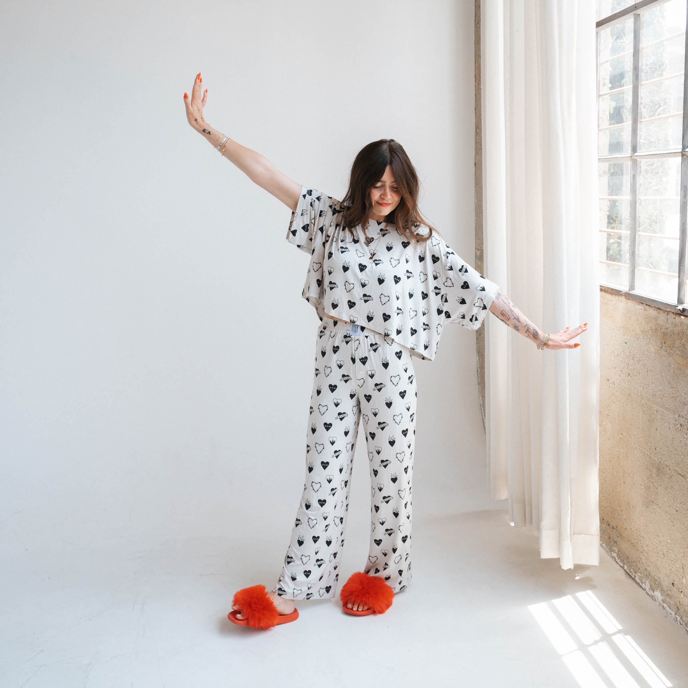 Tattoo Heart Heather Grey | Women's Cropped Boxy Top