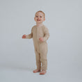 Load image into Gallery viewer, Tan Ribbed | Bamboo Zip Romper
