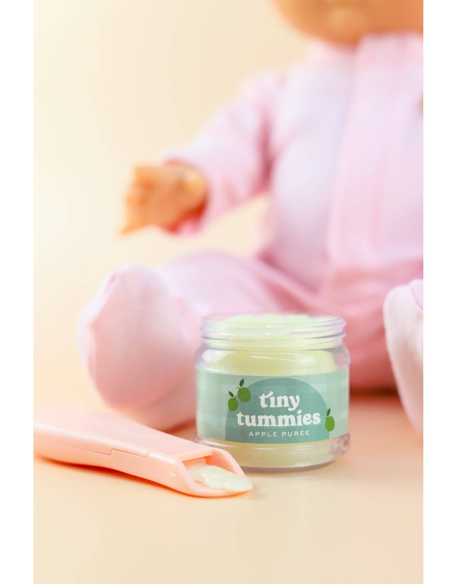 Tiny Tummies - Apple jelly food - Jar and spoon - Tiny Harlow