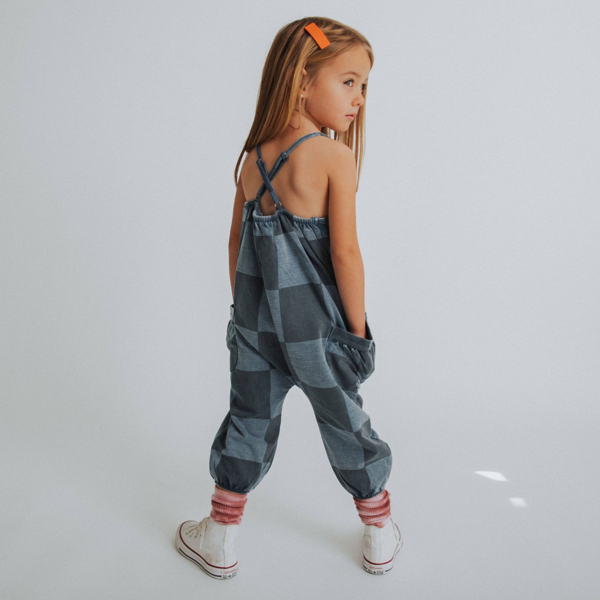 RAGS - Strappy Jumper - Blue Denim Check
