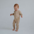 Load image into Gallery viewer, Tan Ribbed | Bamboo Zip Romper
