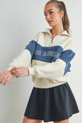 Load image into Gallery viewer, BUTTERMELON - COLOR BLOCKED LOS ANGELES EMBROIDERED SWEATSHIRTS - BMT7261: IVORY / OLIVE / S
