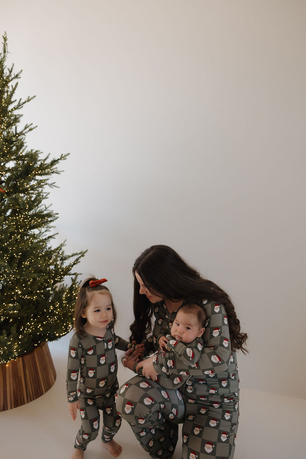 Bamboo Two Piece Pajamas | Santa Checkerboard