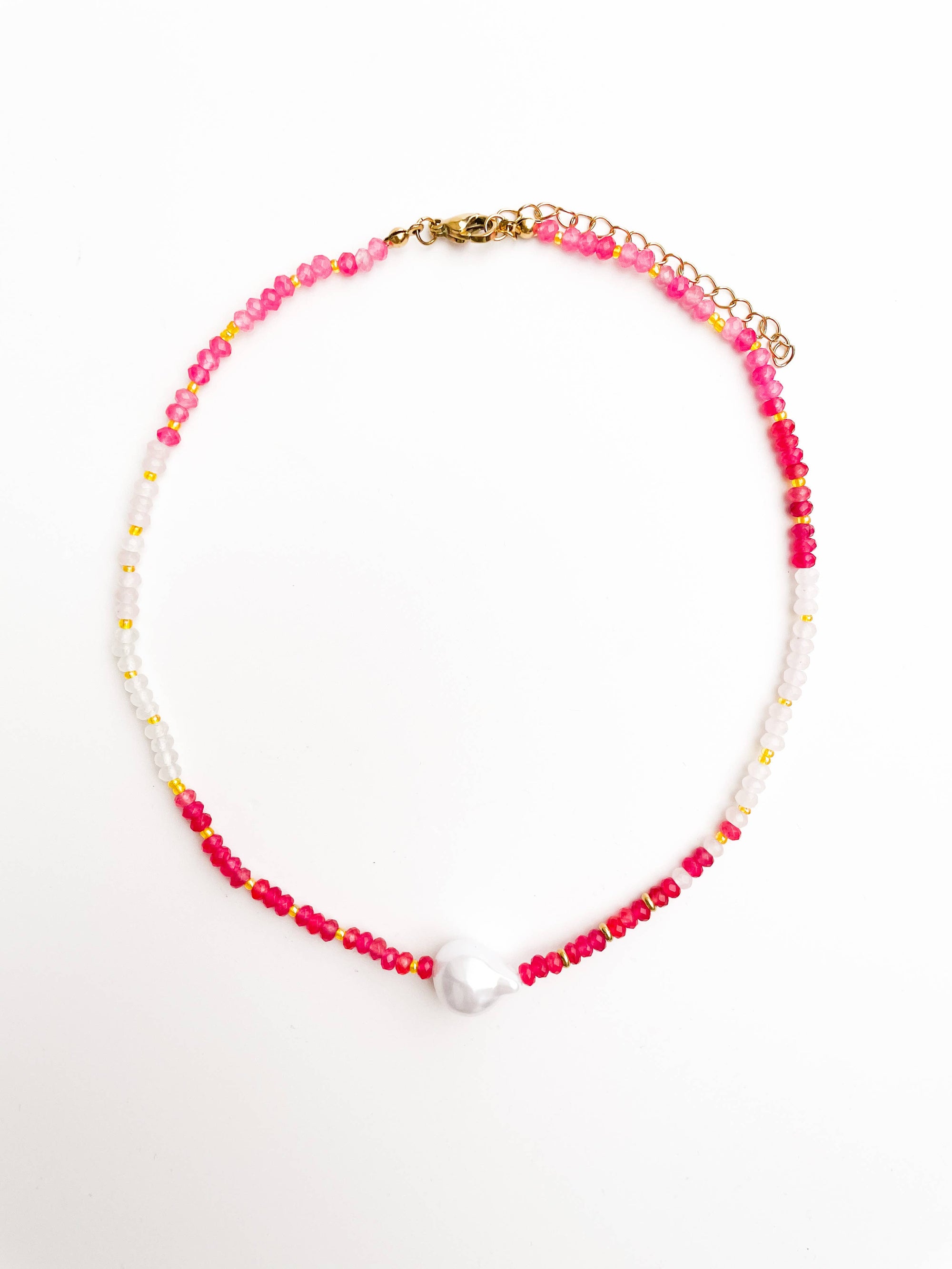 Pip & Co. - Pink Pop - Rainbow Pearl Gemstone Bead Necklace