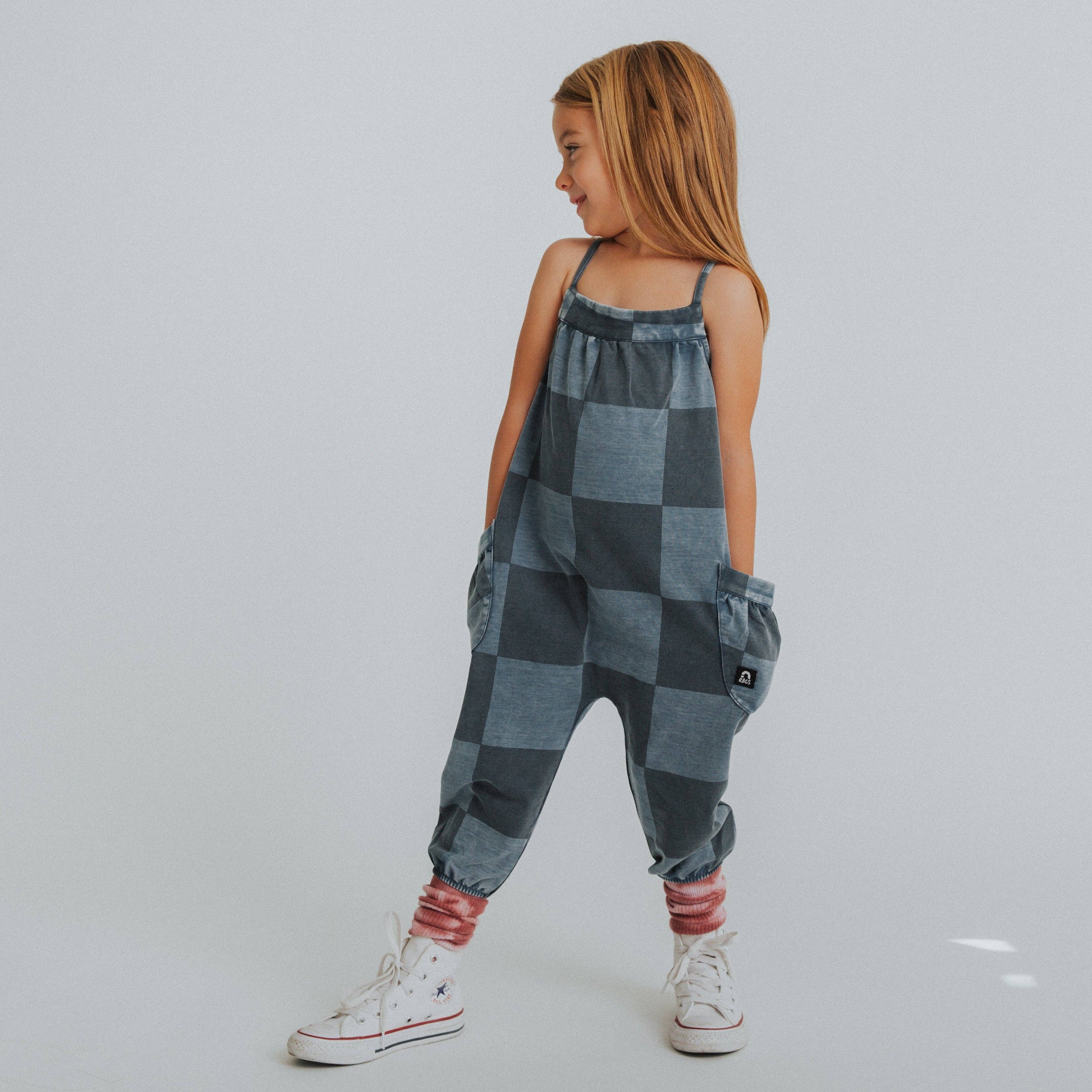 RAGS - Strappy Jumper - Blue Denim Check