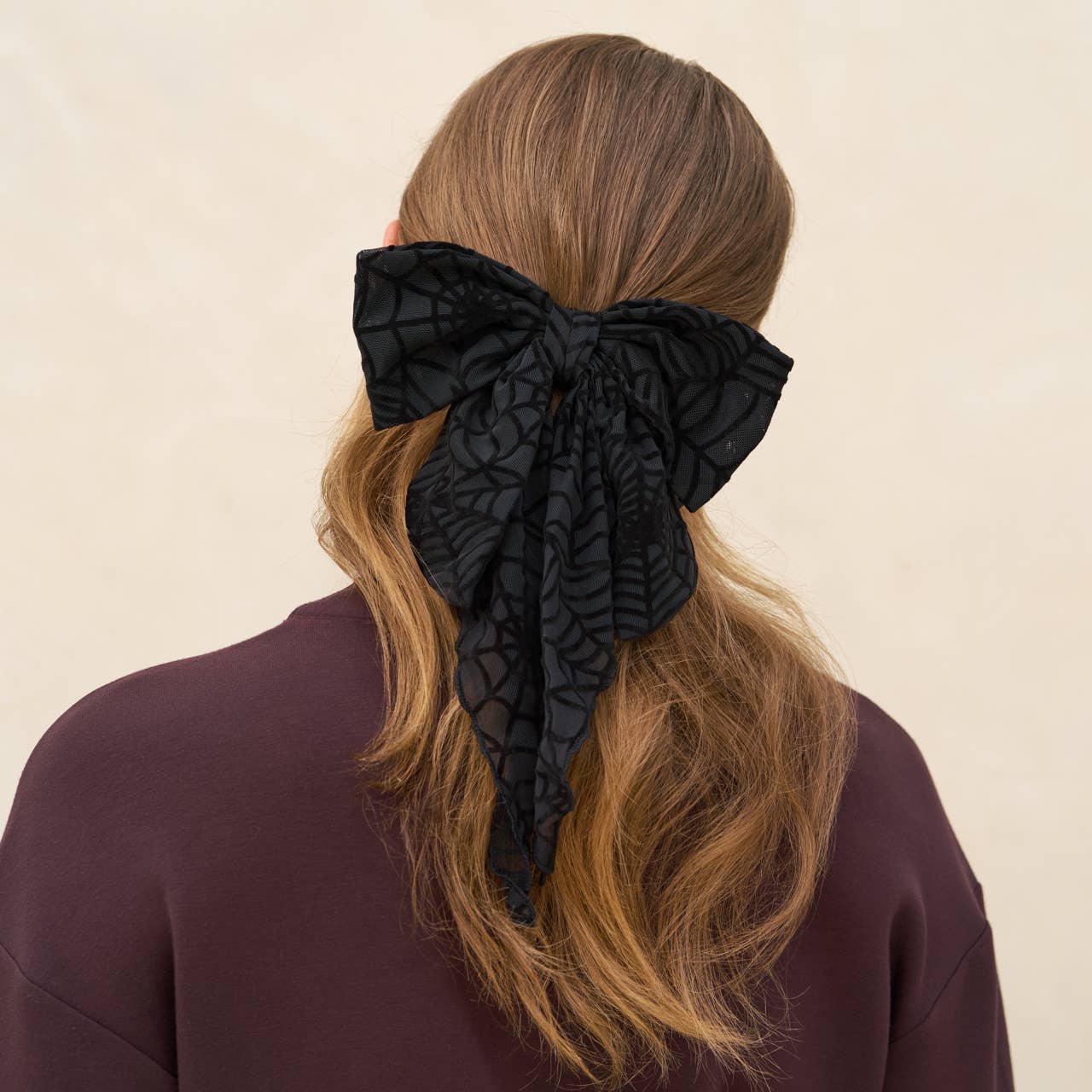 KITSCH - Oversized Bow Hair Clip - Spiderweb