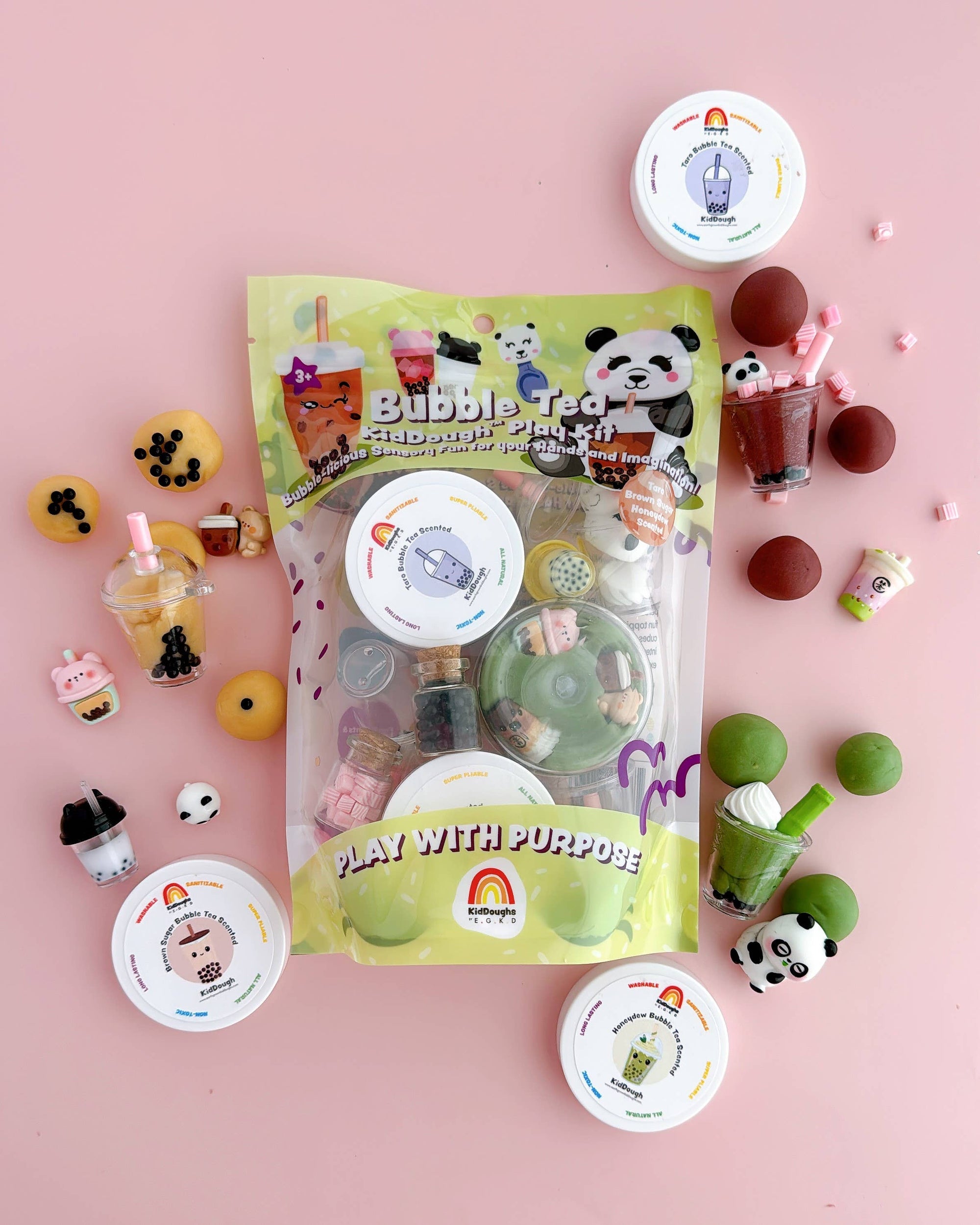 Earth Grown KidDoughs (KidDoughs by EGKD) - Bubble Tea KidDough Play Kit