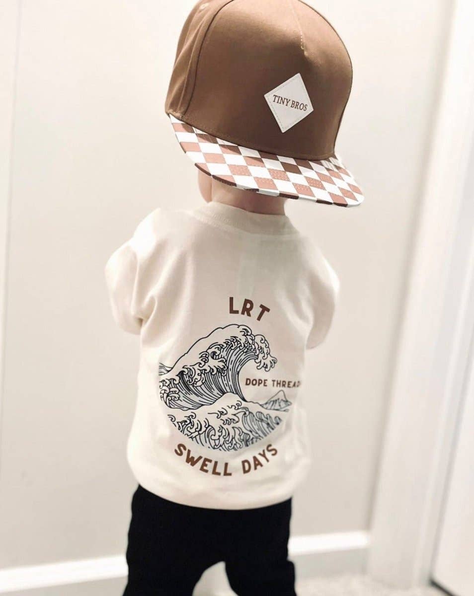 Little Rad Things - Dope Threads Swell Days Tee: 4T / Dark Beige Acid Wash