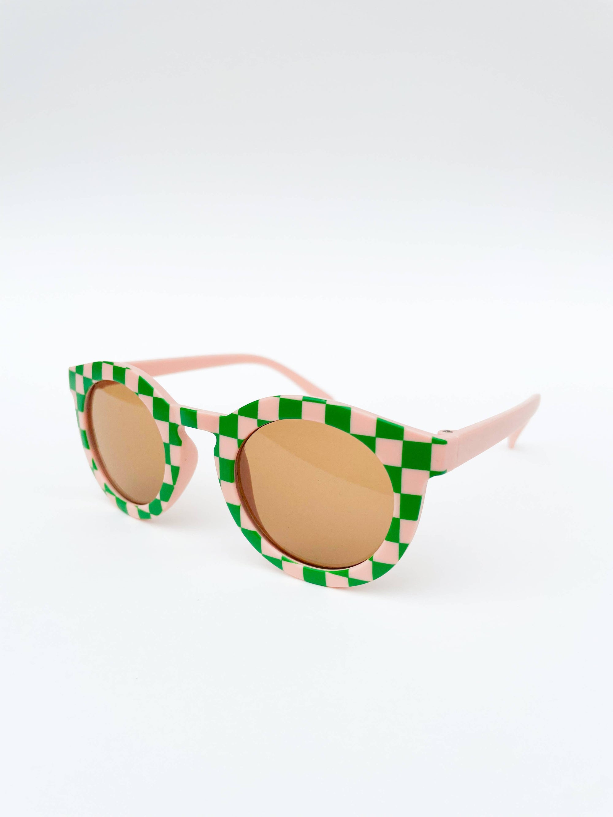 Pip & Co. - Check Me Out Blush & Green  Kids Toddler Sunglasses