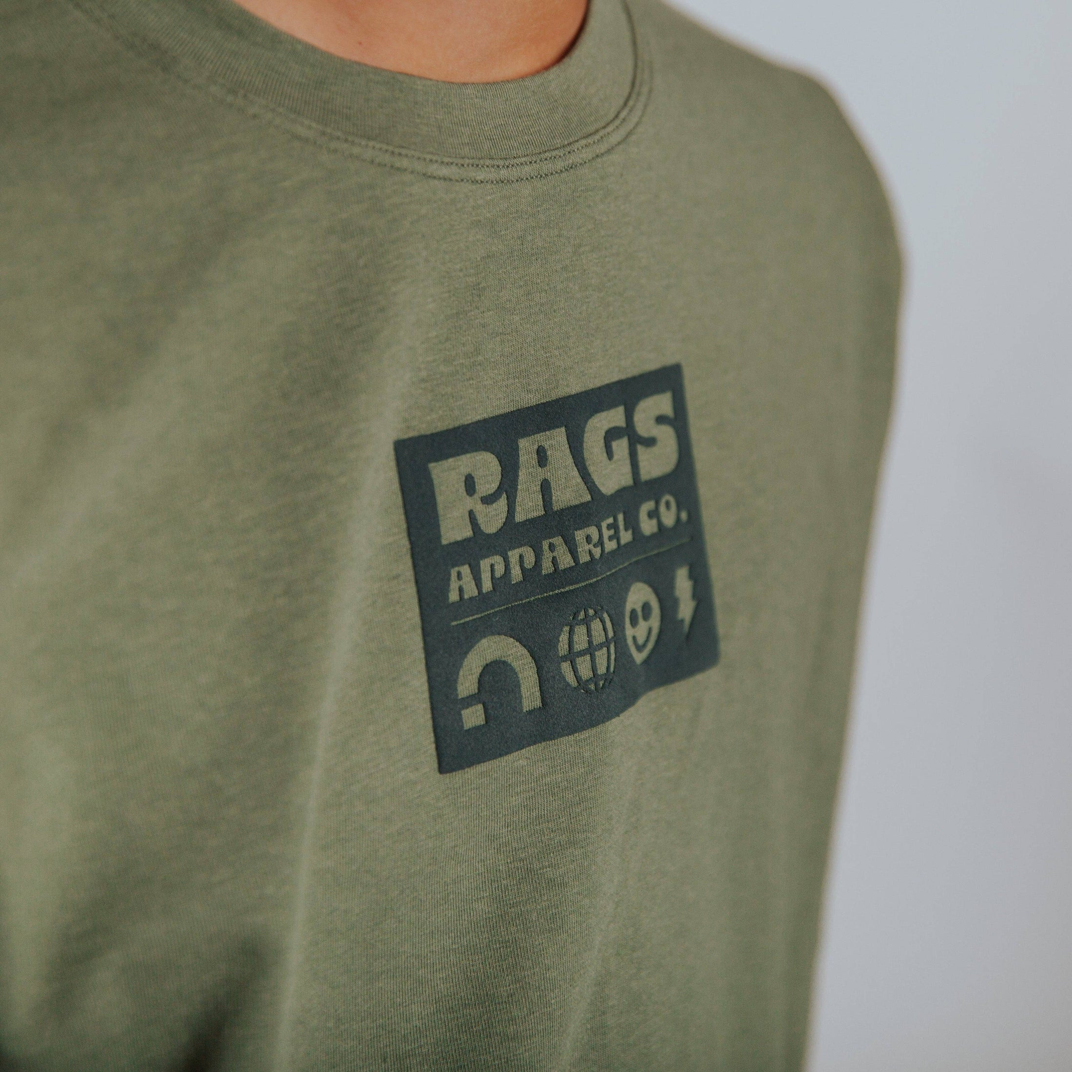 RAGS - Short Sleeve Kids Tee - Olivine: 3/4Y