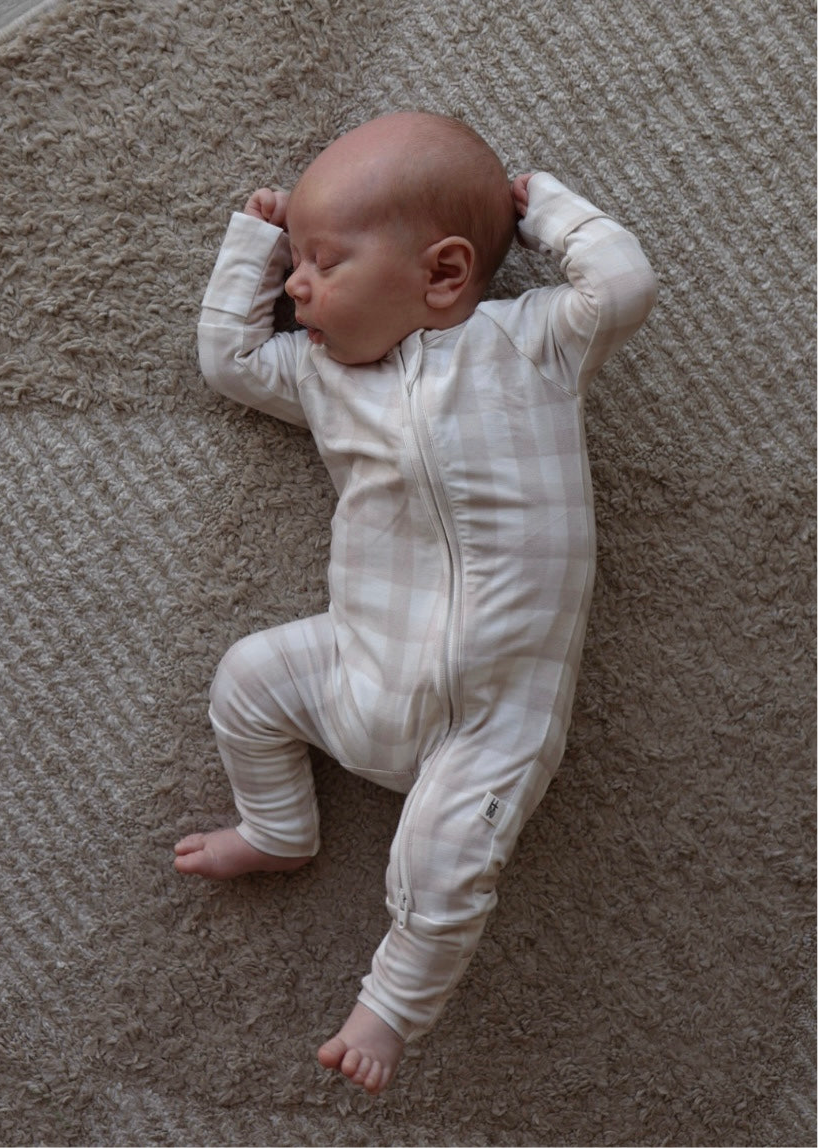 Bamboo Zip Pajamas | Gingham