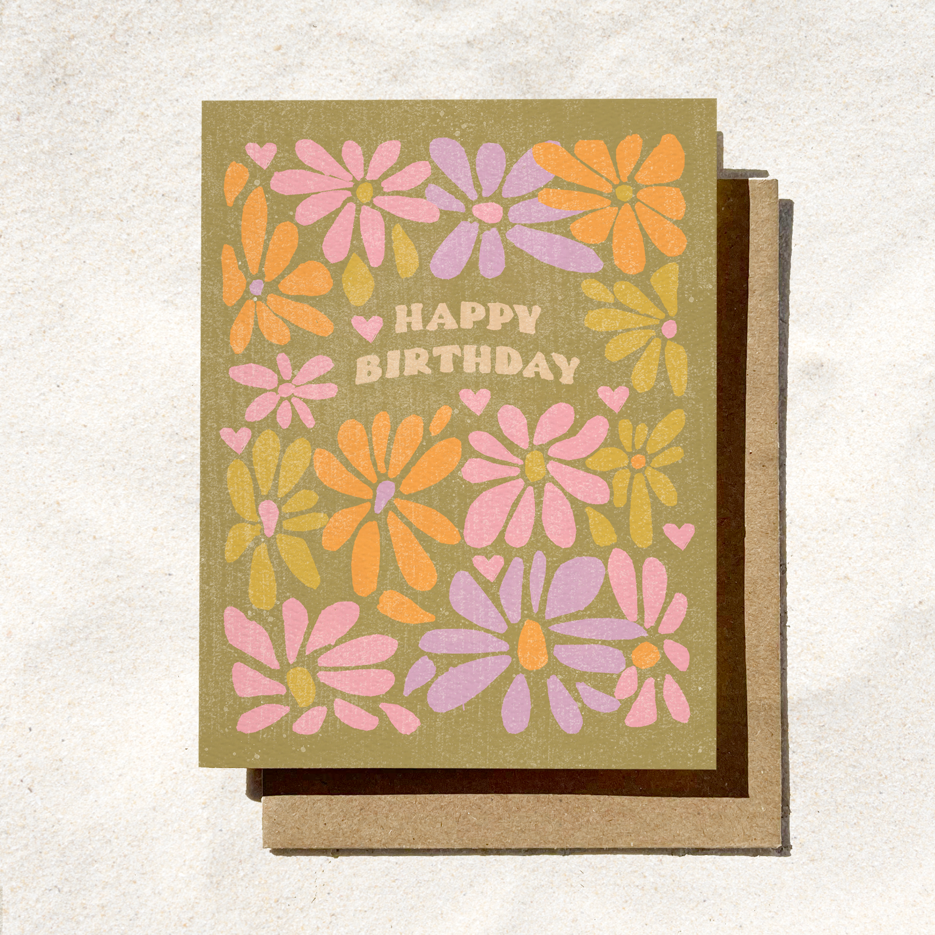 Daydream Prints - Happy Birthday Retro Flower | Hippie Birthday Card | Fall Gift
