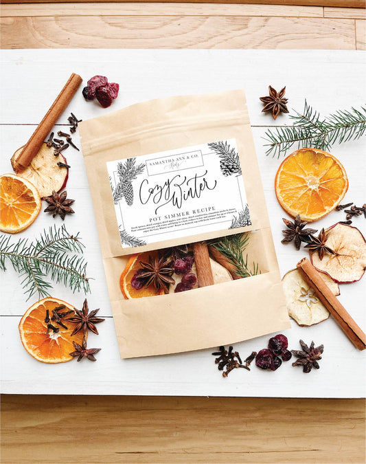 Samantha Ann & Co. - Cozy Winter Pot Simmer Pack, Stovetop Potpourri