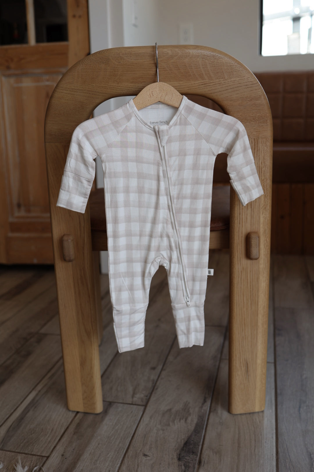 Bamboo Zip Pajamas | Gingham