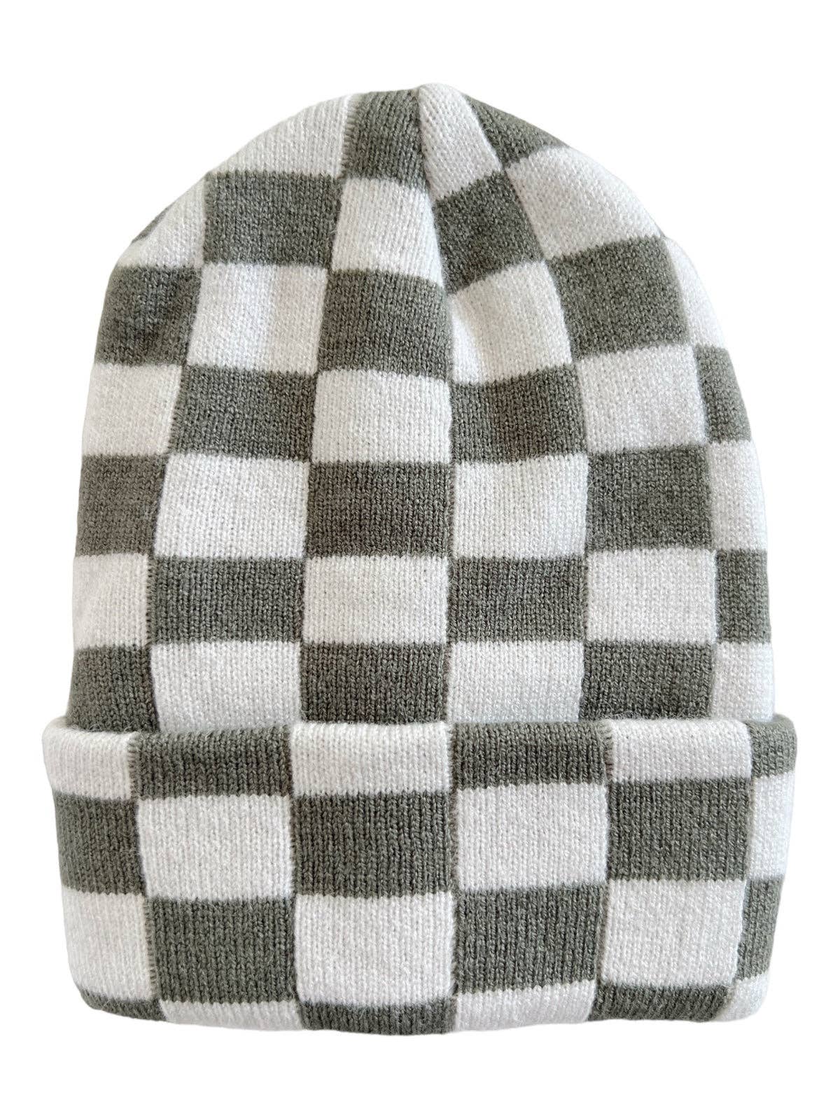 SpearmintLOVE - Baby's First Hat®, Fern/Warm White Checkerboard