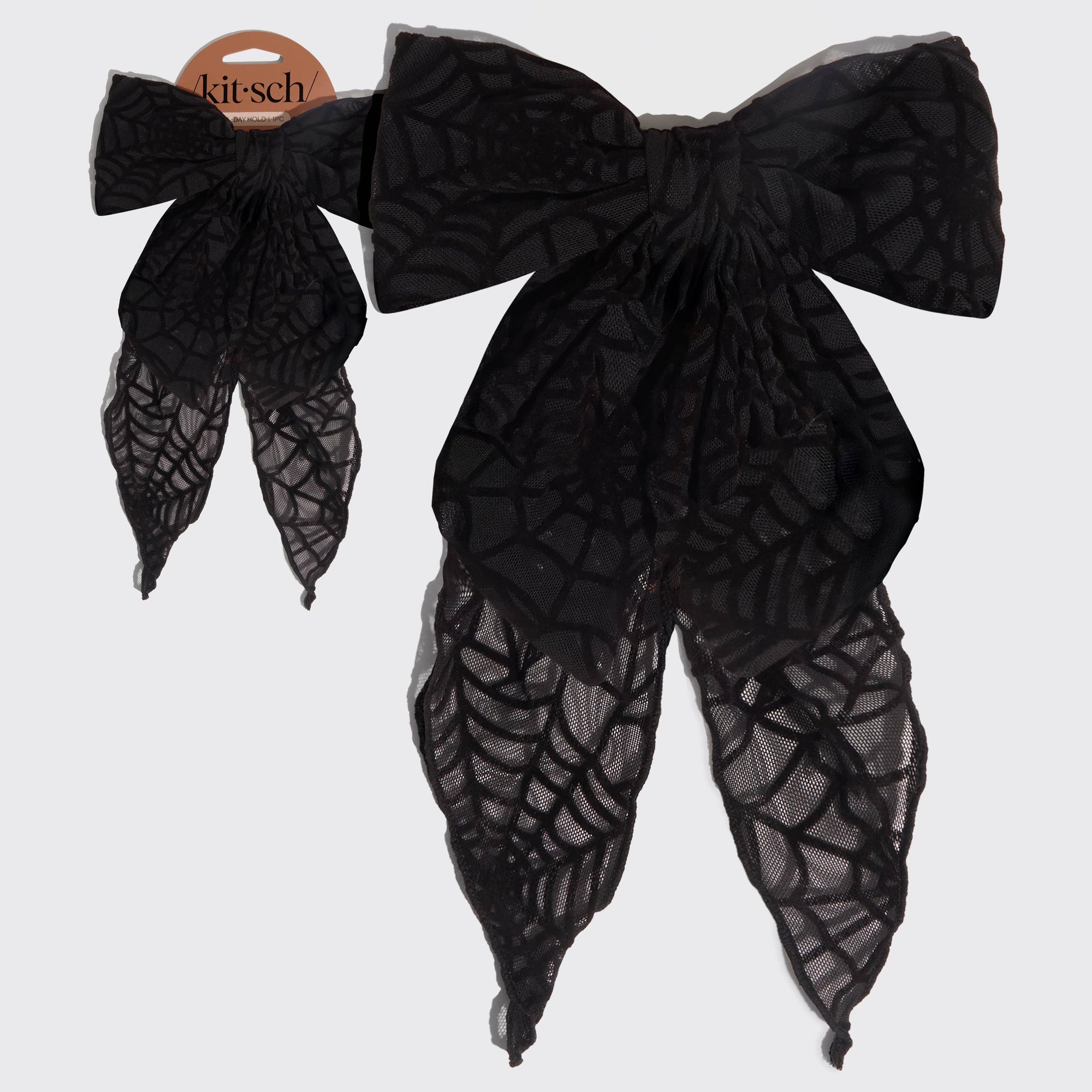 KITSCH - Oversized Bow Hair Clip - Spiderweb