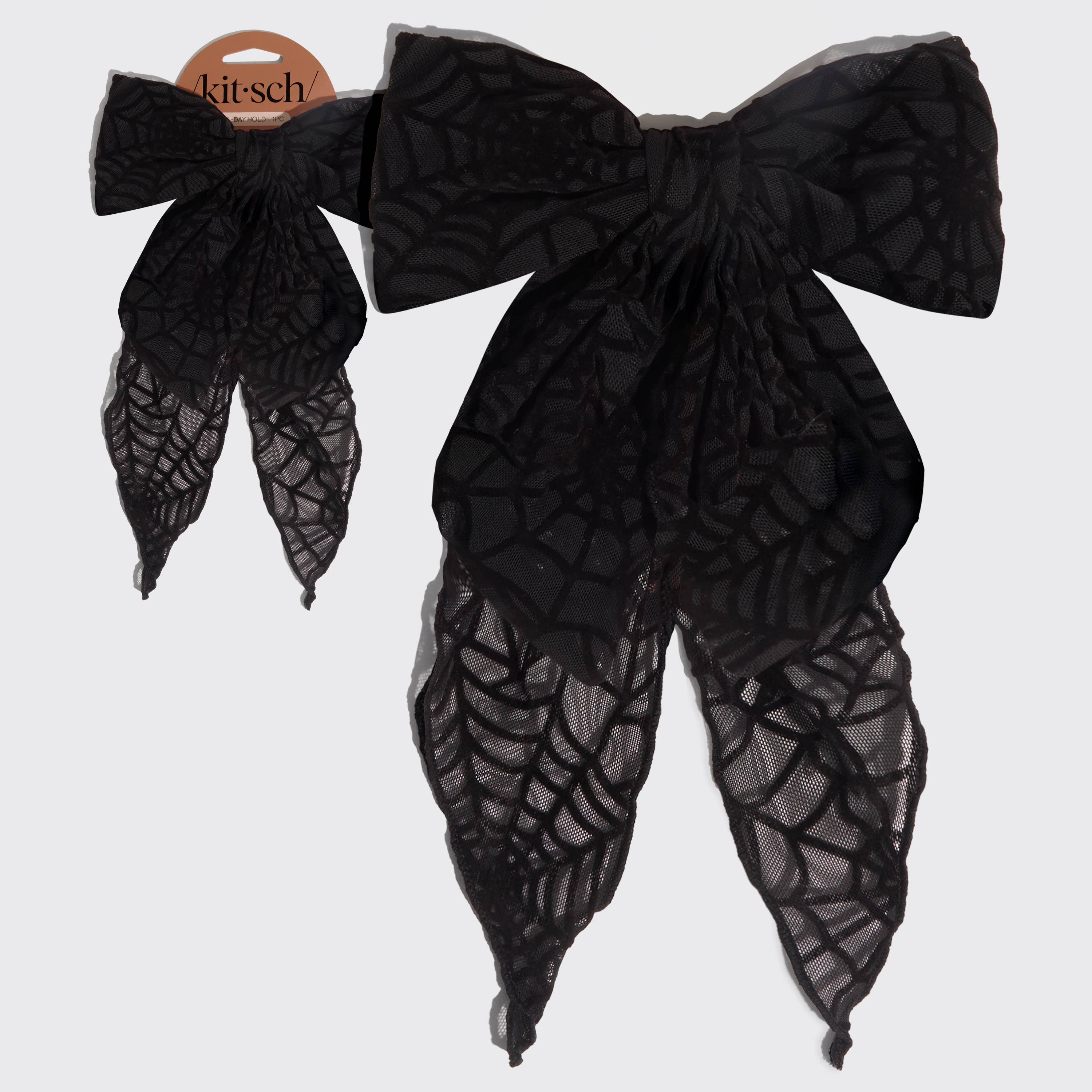 KITSCH - Oversized Bow Hair Clip - Spiderweb