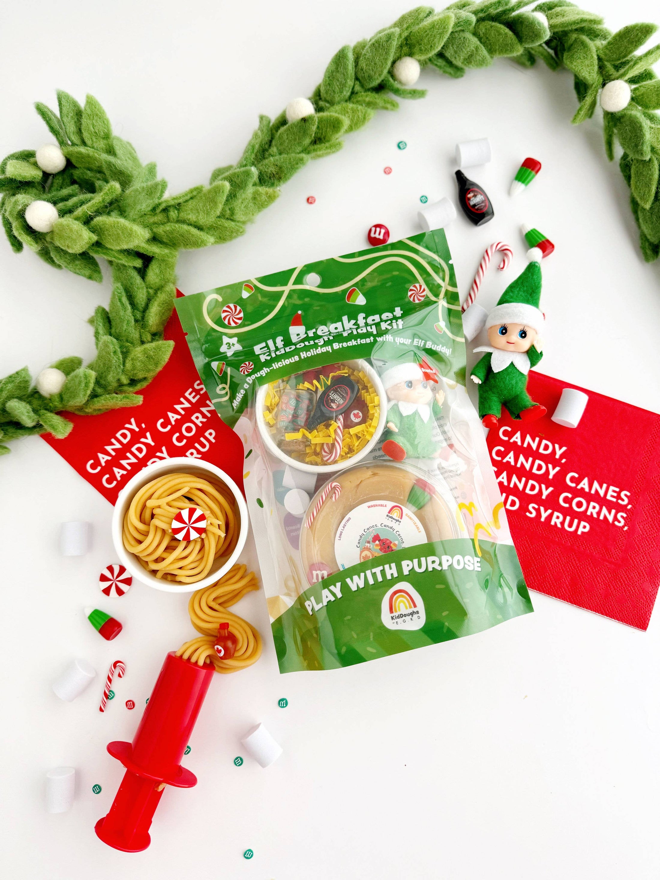 Earth Grown KidDoughs (KidDoughs by EGKD) - Elf Breakfast (Maple Syrup) KidDough Play Kit