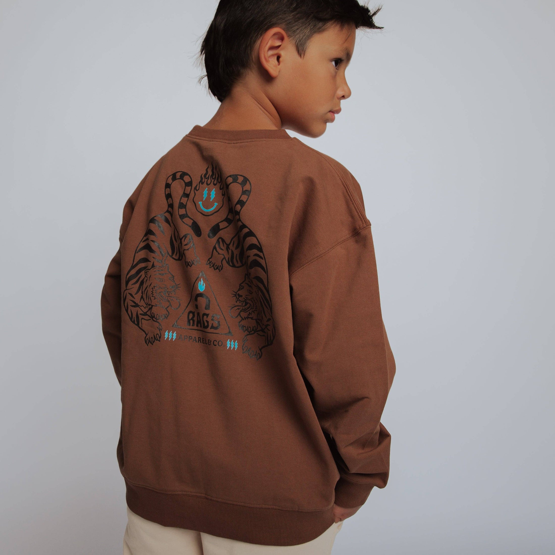 RAGS - Kids Sweatshirt - Tiger Style: 7/8Y