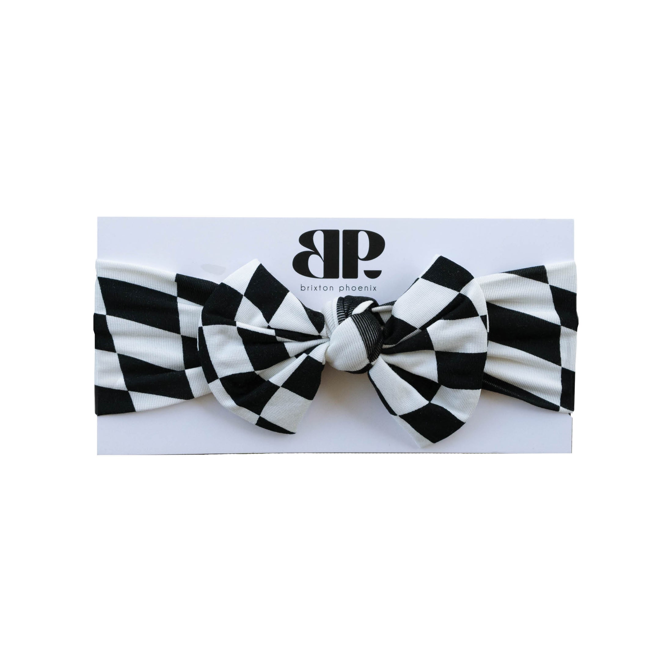 B&W Wavy Checker | Bamboo Head Wrap