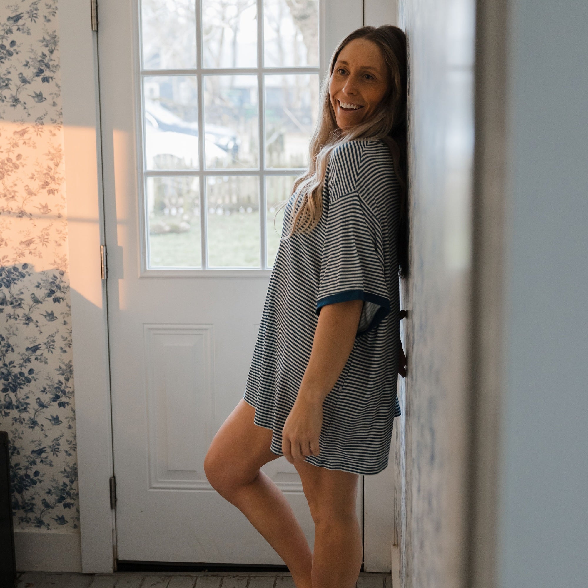 Knox Stripe | Ribbed Women's T-Shirt Dress