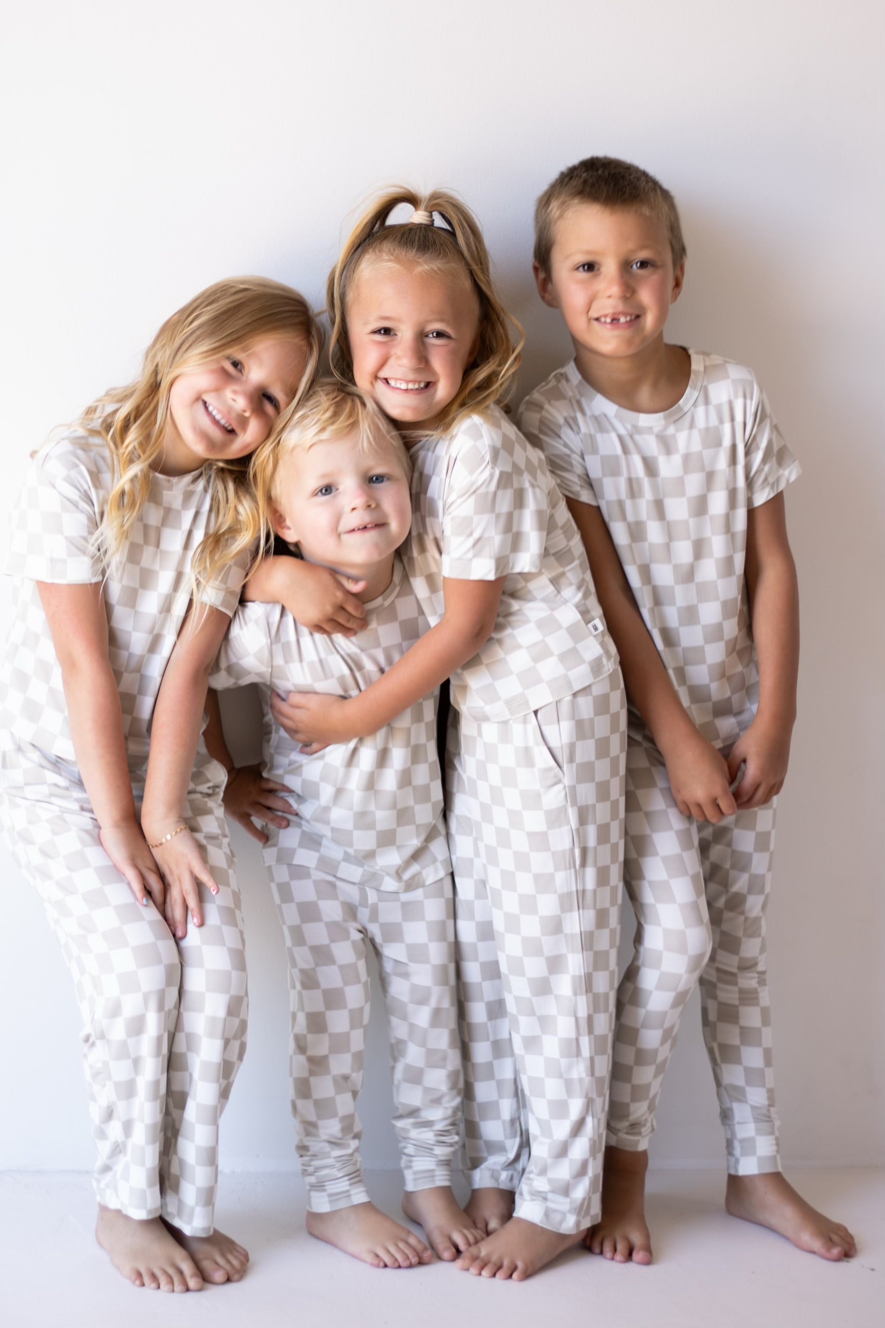 Child Boxy Tee Lounge Set | Checkerboard