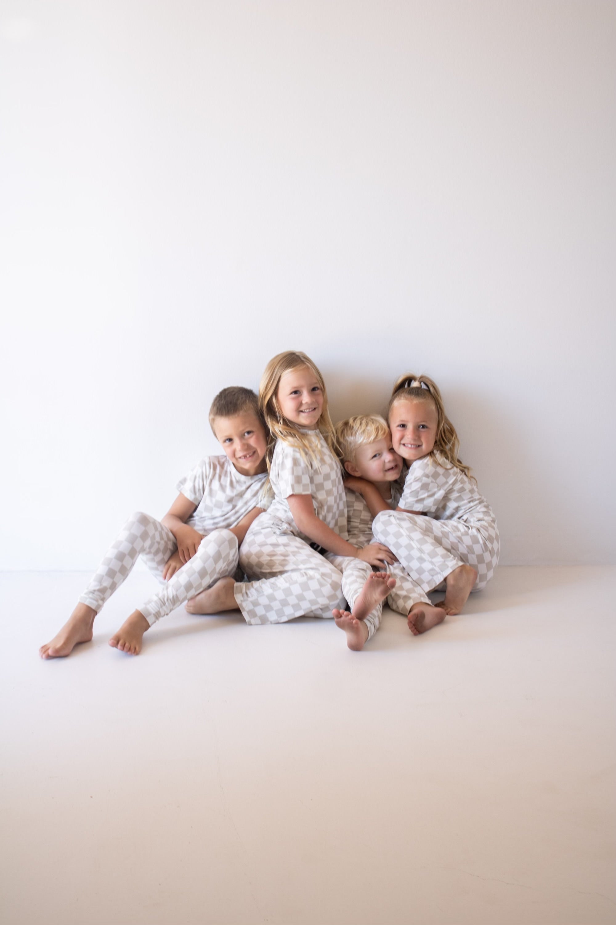 Child Boxy Tee Lounge Set | Checkerboard