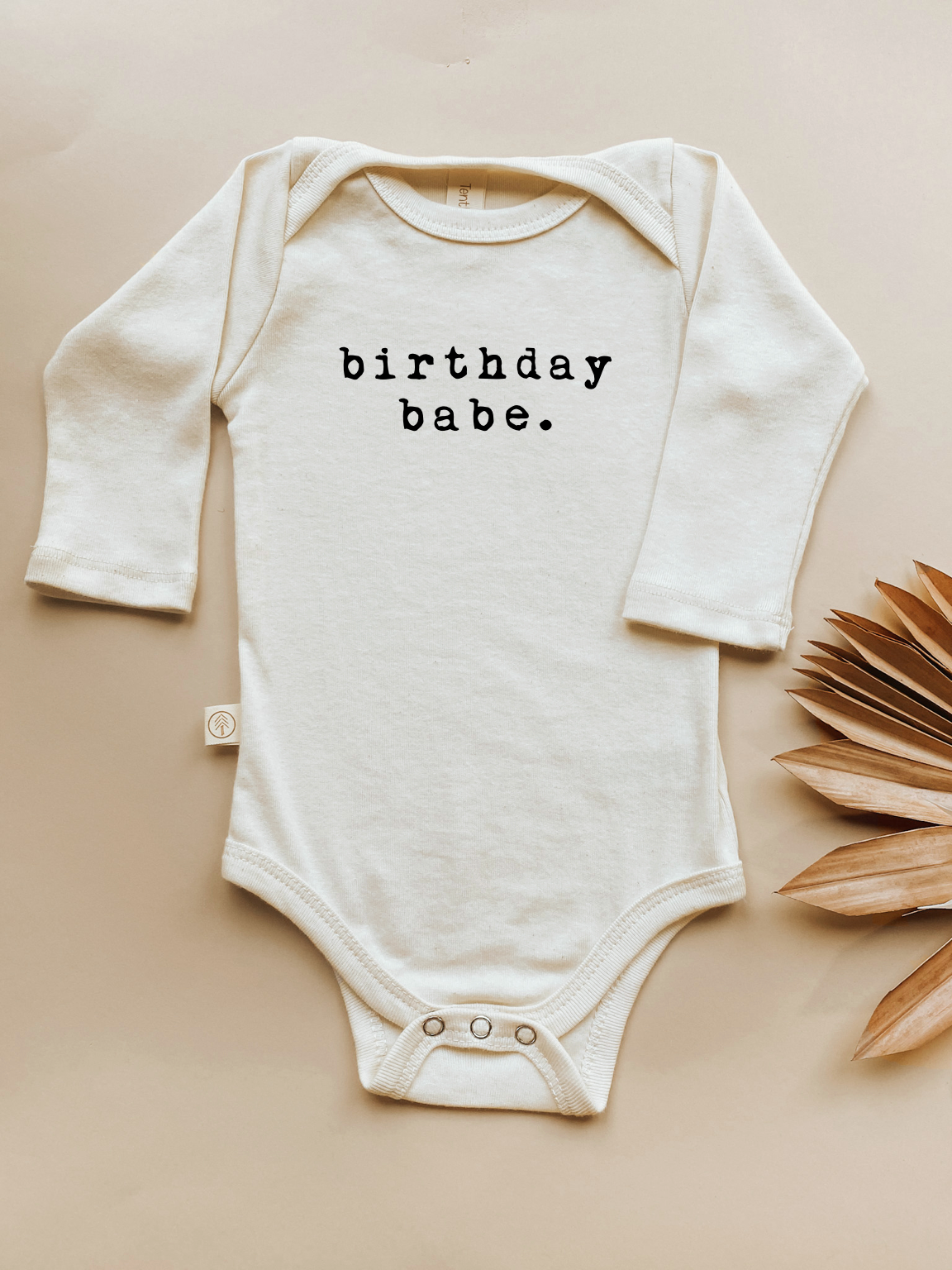 Birthday Babe Organic Cotton Baby Bodysuit Long Sleeve