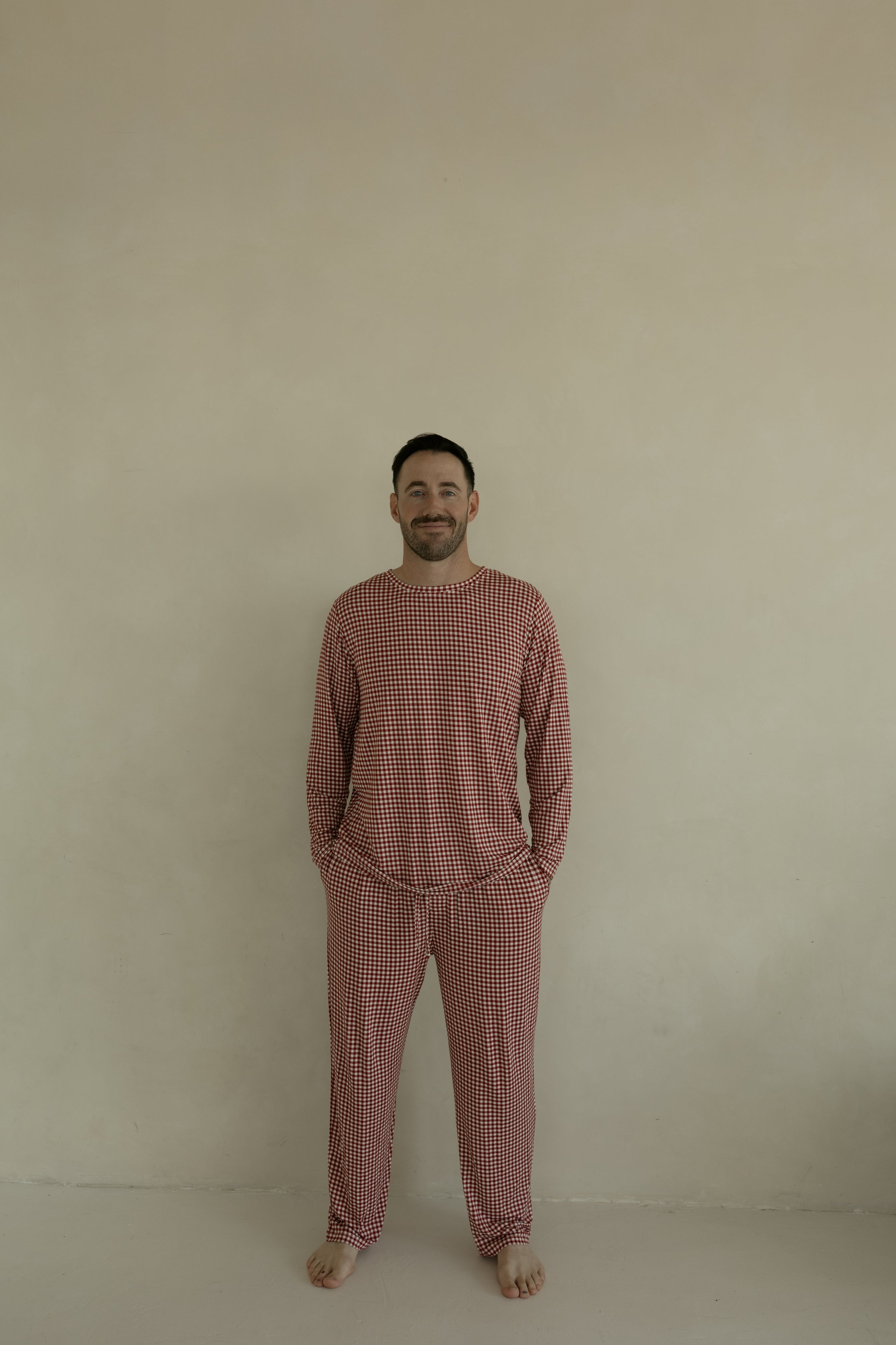 Men's Bamboo Pajamas | Red Gingham