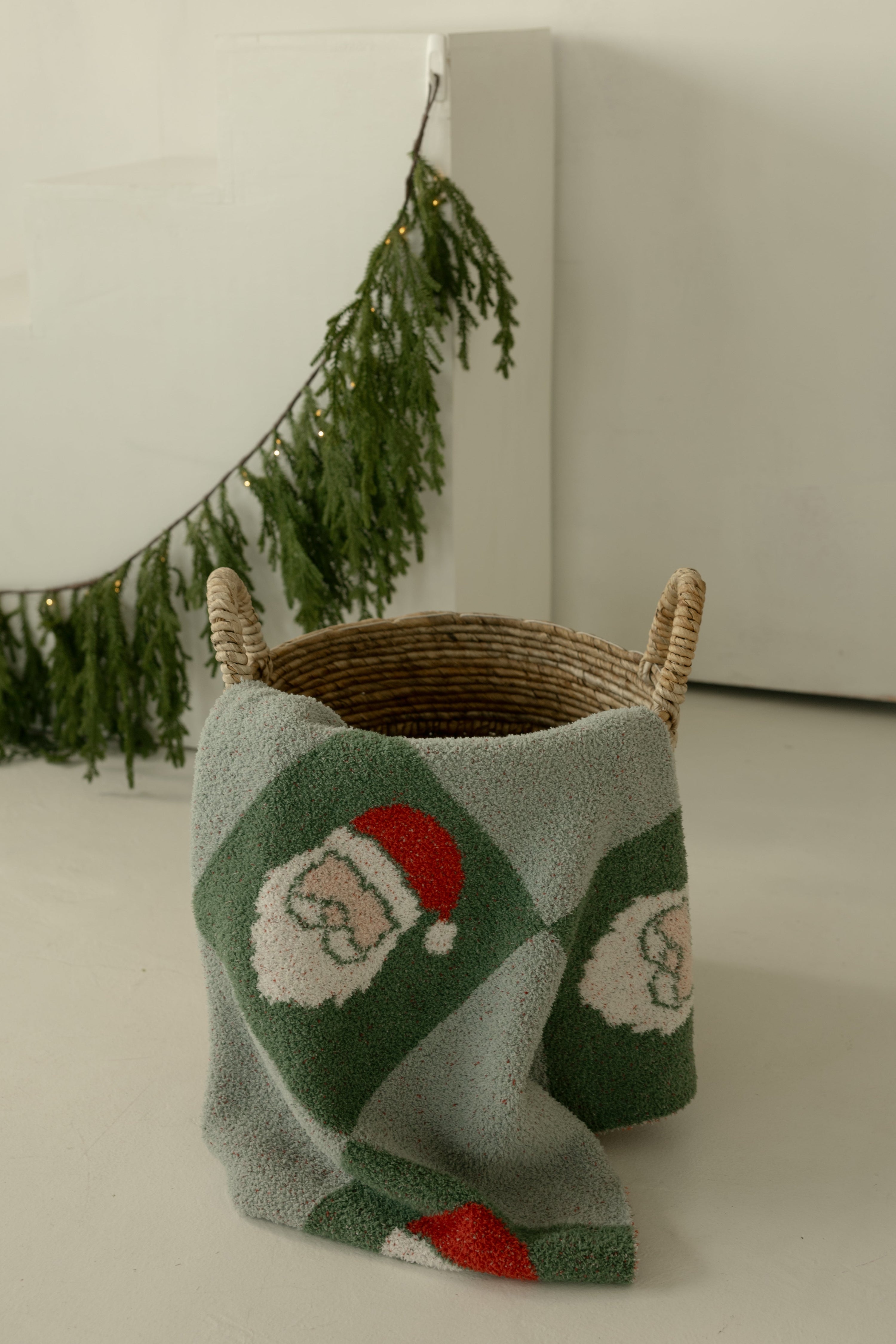 Plush Blanket | Santa Checkerboard