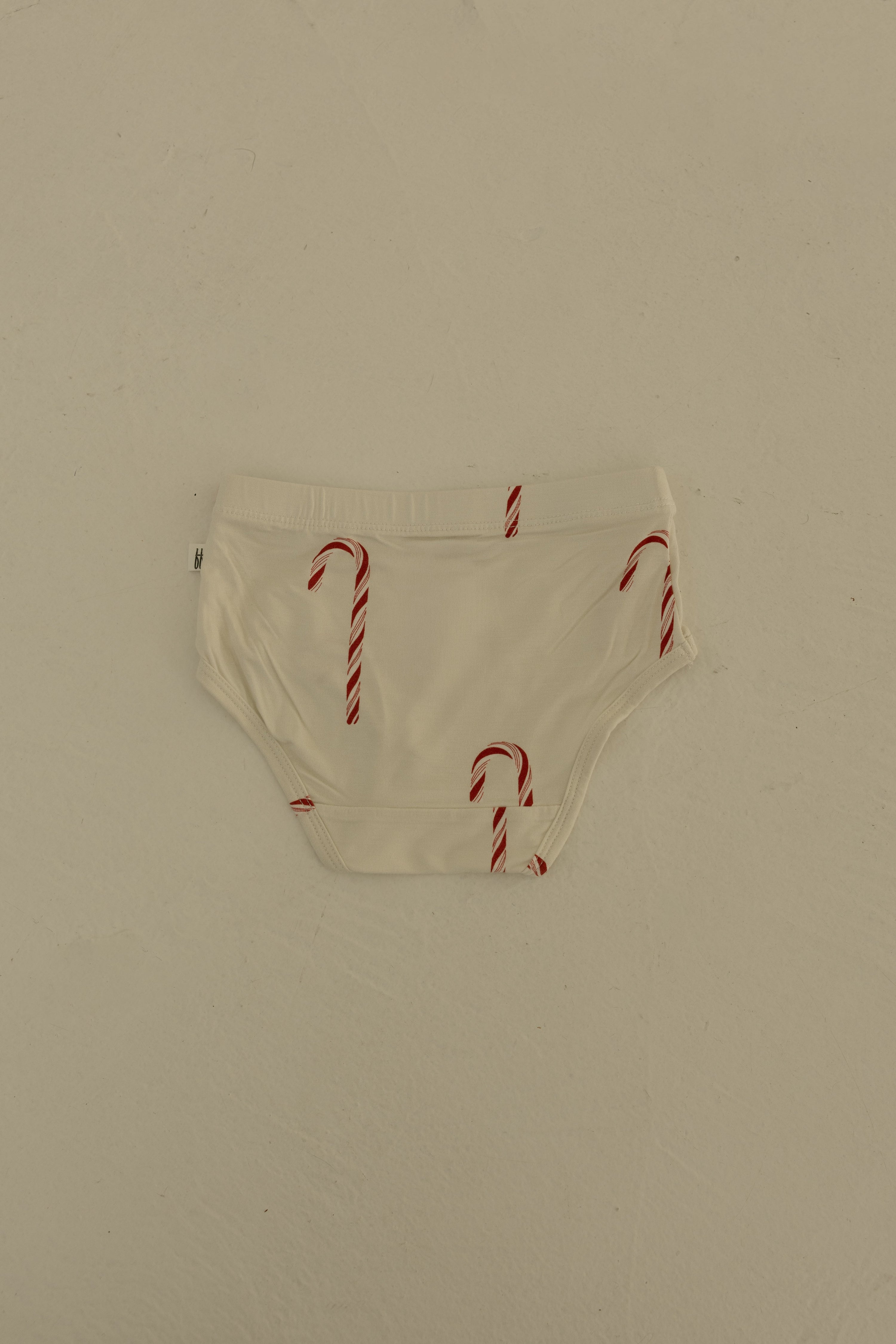 Girl's Bamboo Briefs (3 Pack) | Red Gingham, Candy Cane & Santa Checkerboard