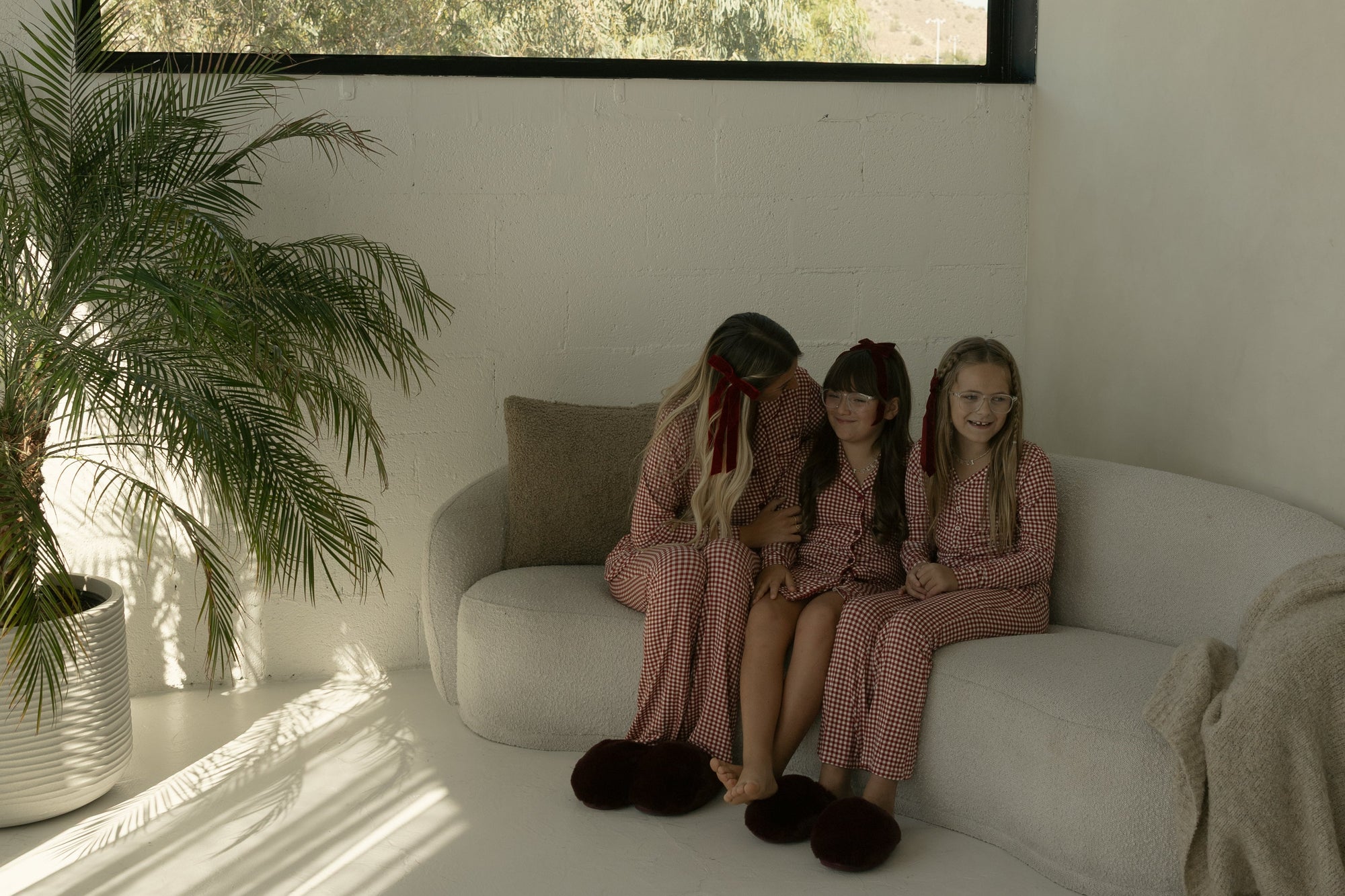Pre-Teen Flare Bamboo Pajamas | Red Gingham