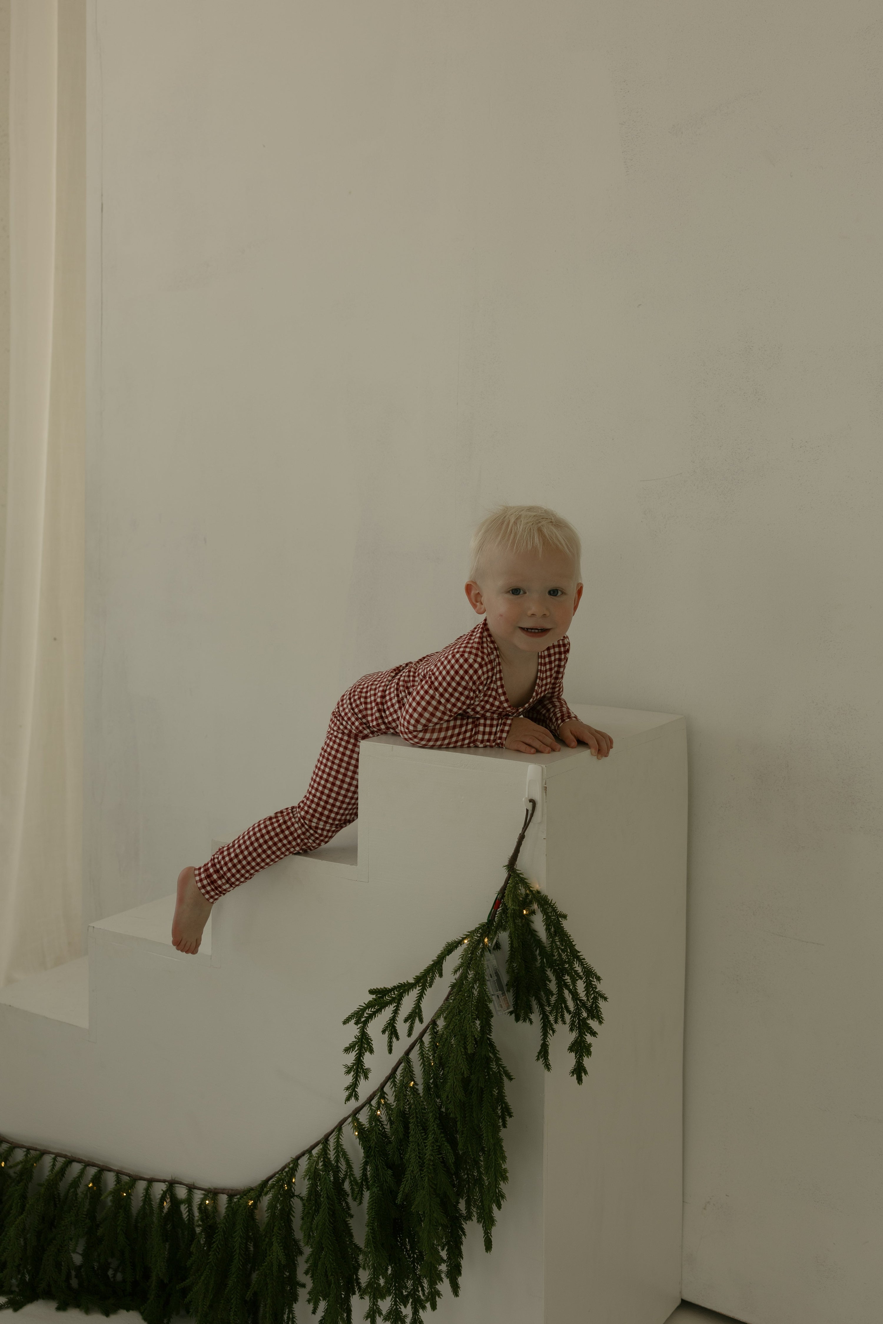 Bamboo Two Piece Pajamas | Red Gingham