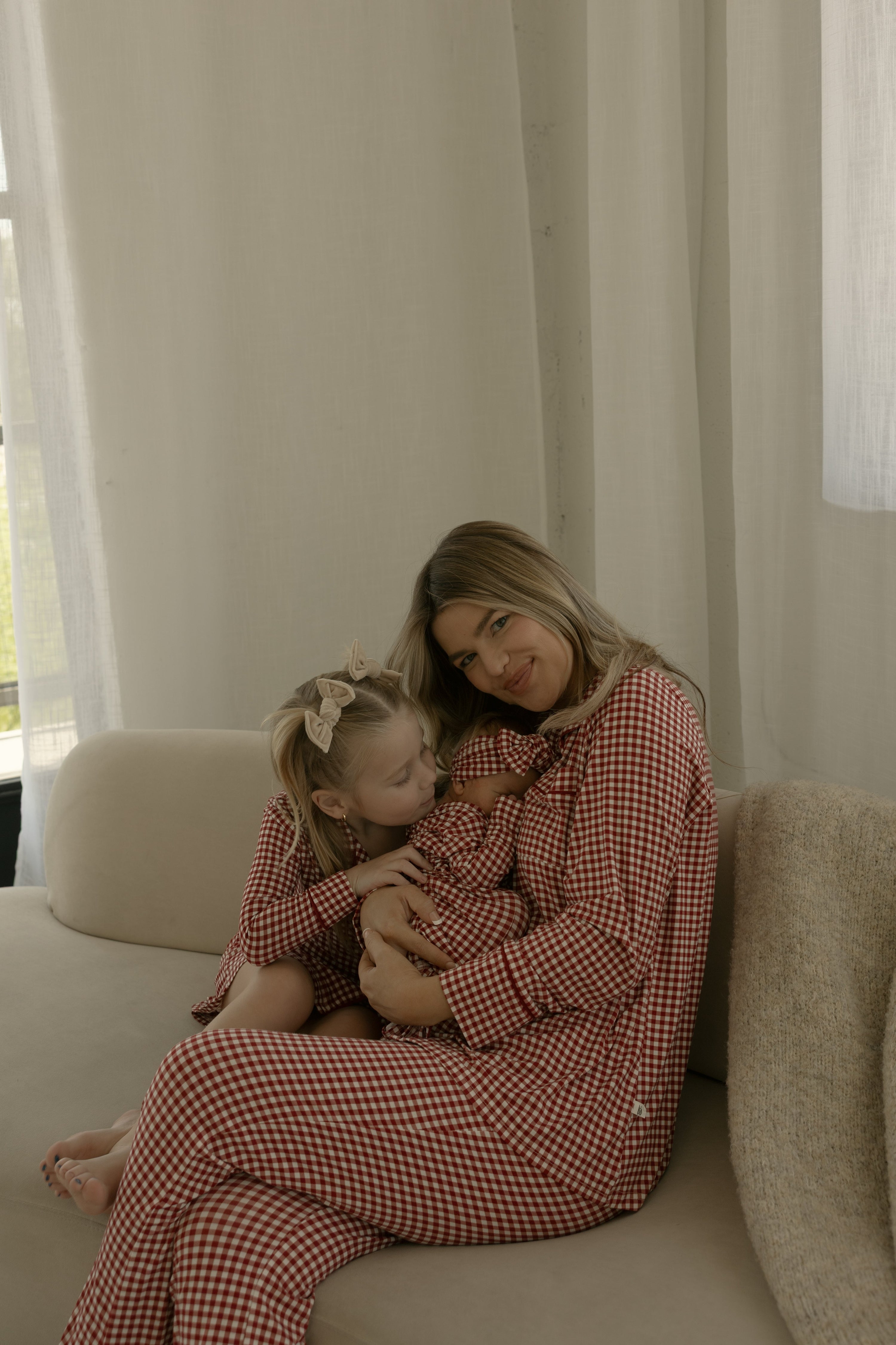 Bamboo Head Wrap | Red Gingham