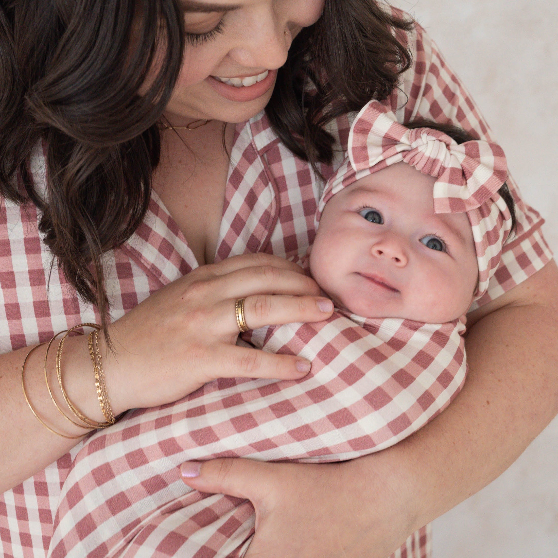 Berry Gingham | Bamboo Swaddle