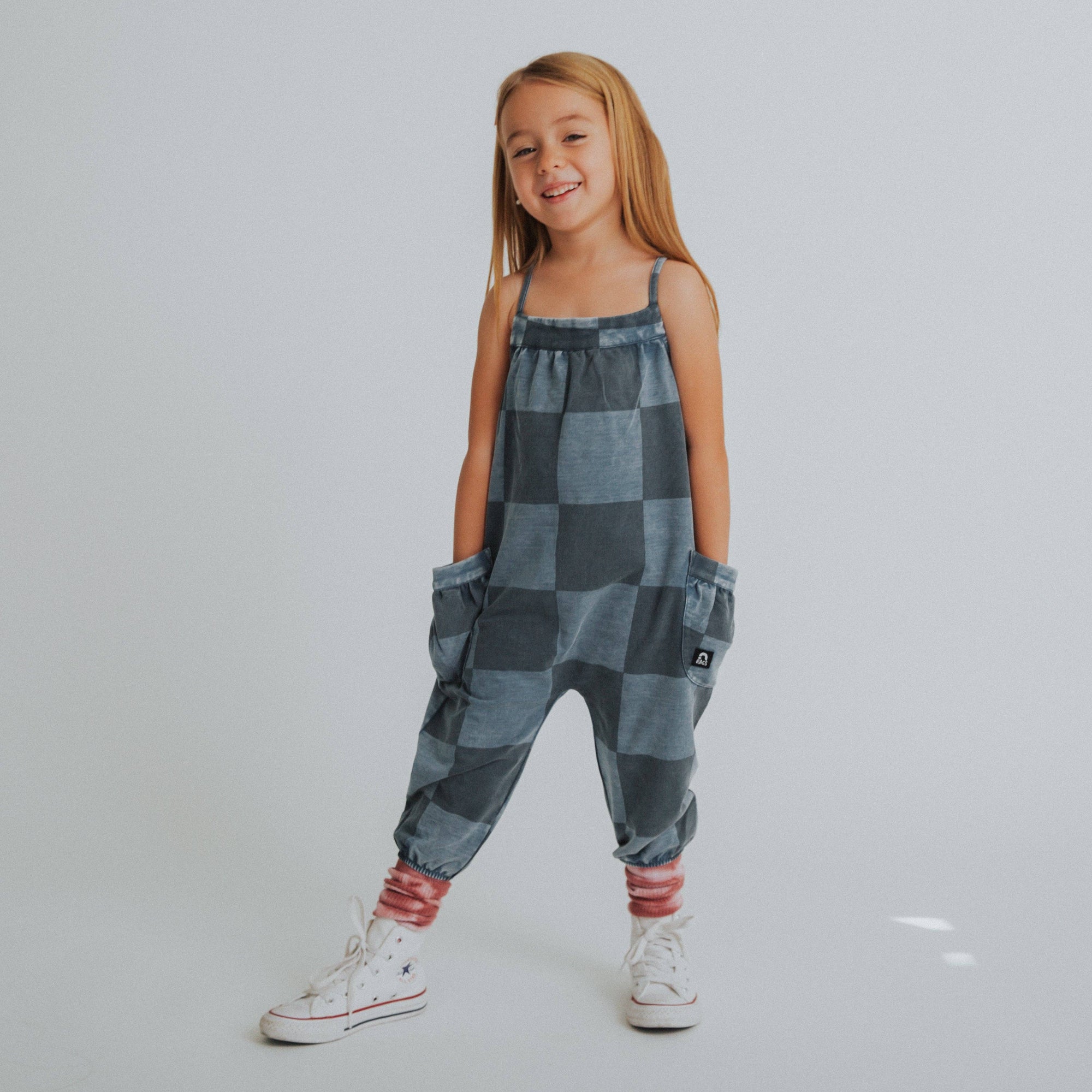 RAGS - Strappy Jumper - Blue Denim Check