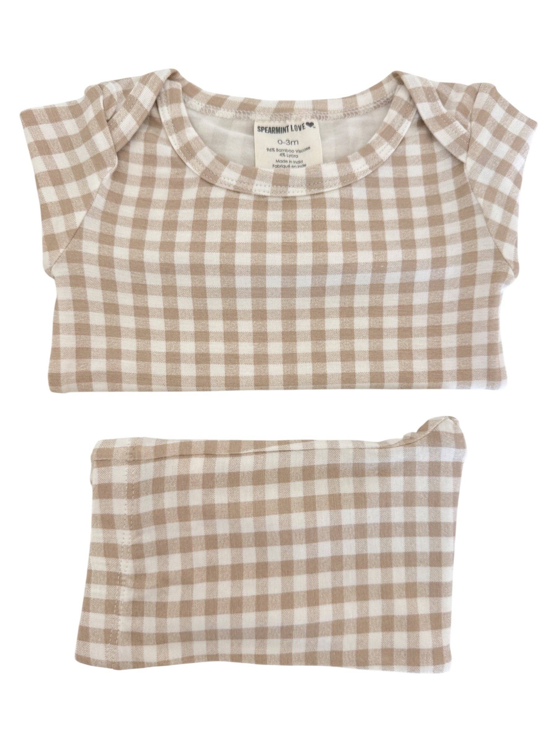 SpearmintLOVE - Everyday Baby Set, Tan Gingham