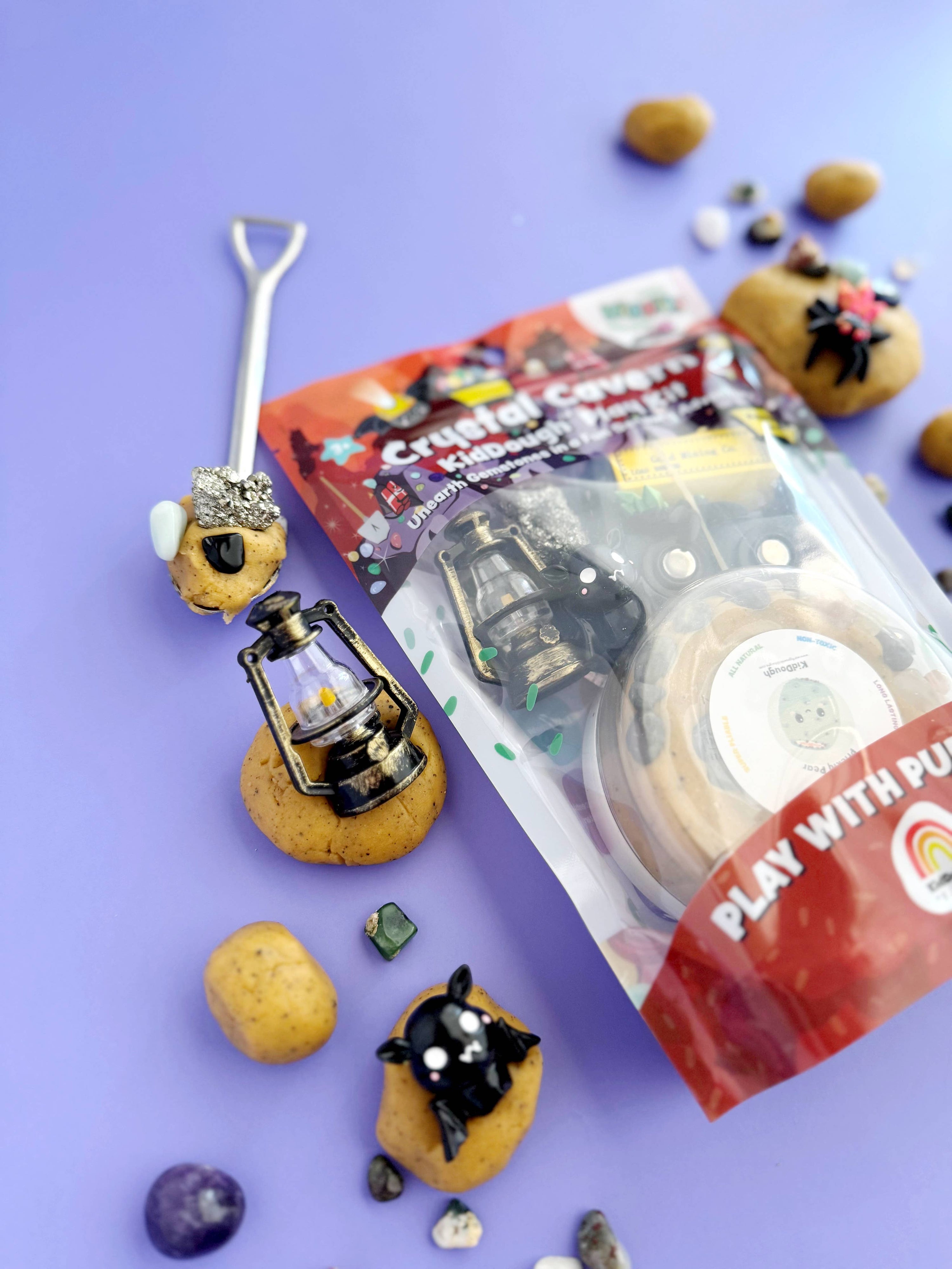Earth Grown KidDoughs (KidDoughs by EGKD) - Crystal Cavern KidDough Play Kit featuring Wigglitz