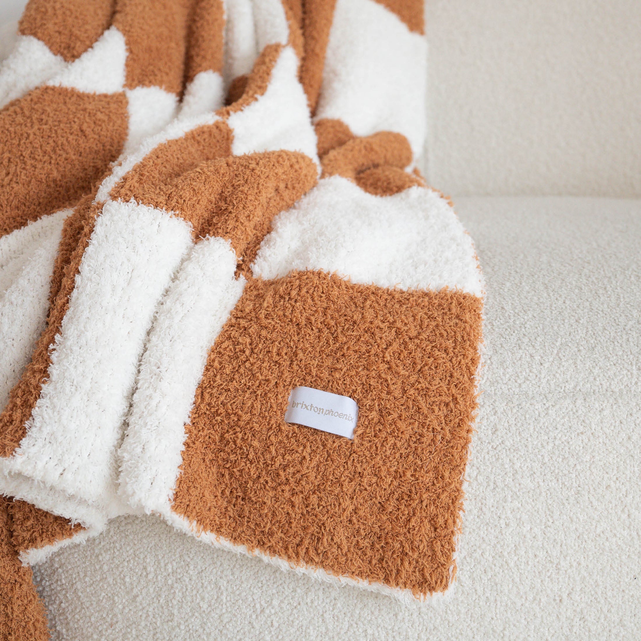 Almond Check | XL Plush Blanket