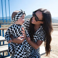 Load image into Gallery viewer, B&W Wavy Checker | Bamboo Head Wrap
